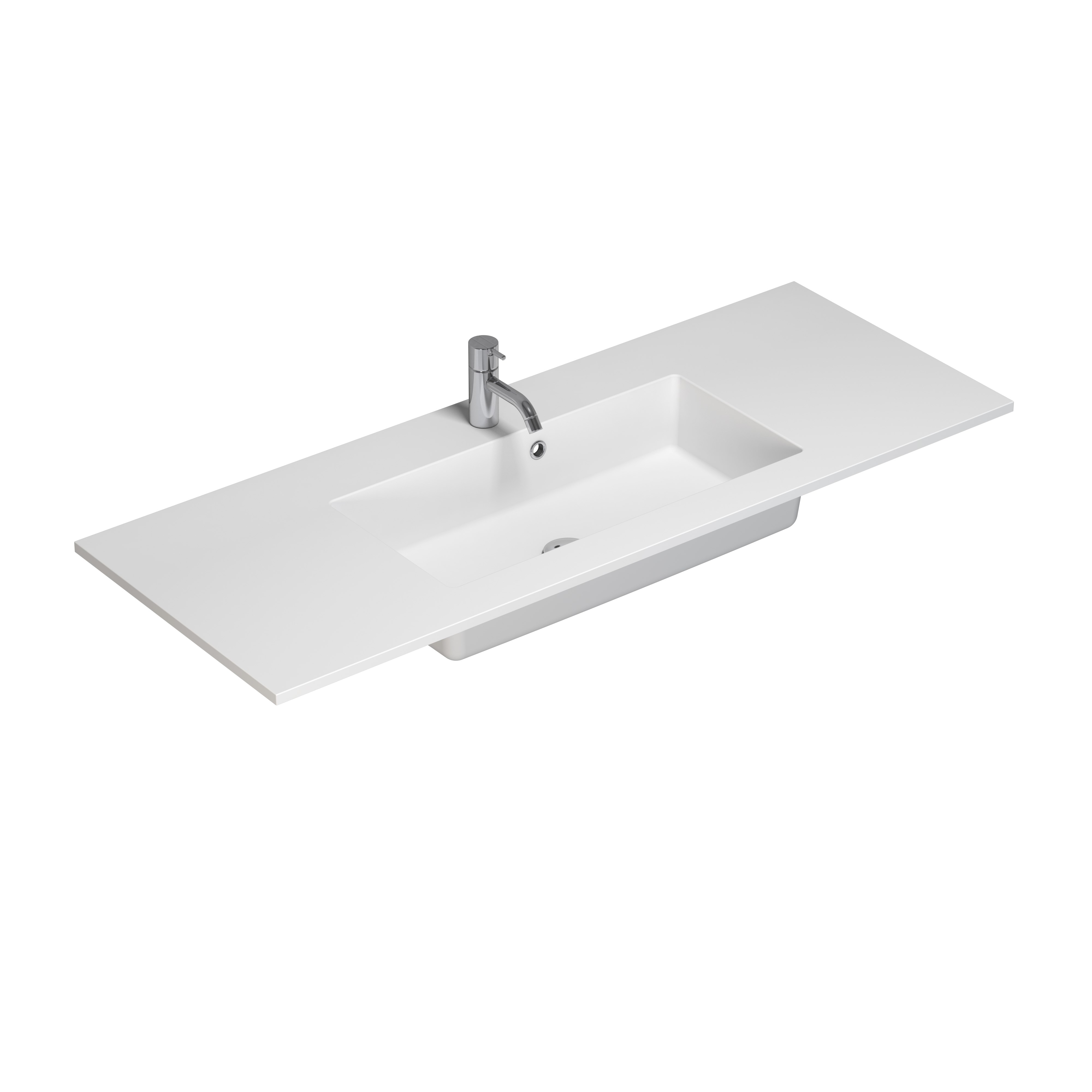 Scanbad Delta Micca håndvask 120 cm solid surface hvid