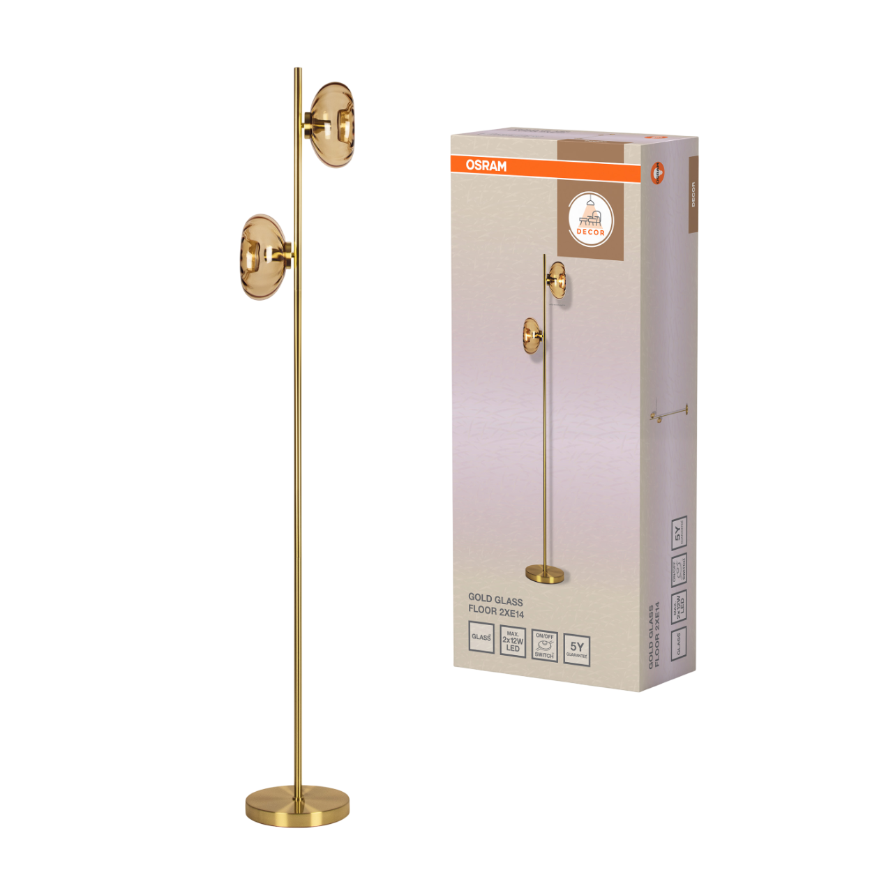 Osram Decor Gold Glass Gulvlampe i guld