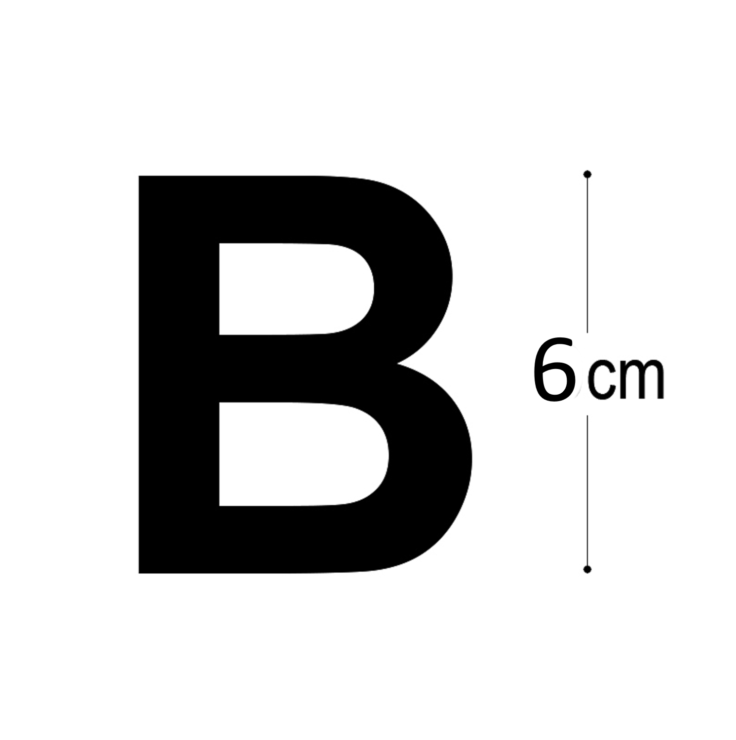 Allux Foliebogstav B i sort 6 cm