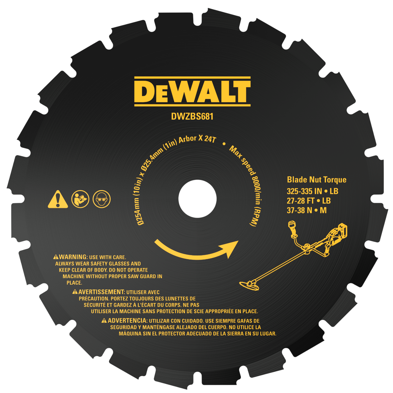 Dewalt DT20696-QZ Pro Klinge til buskrydder 25 cm 24T