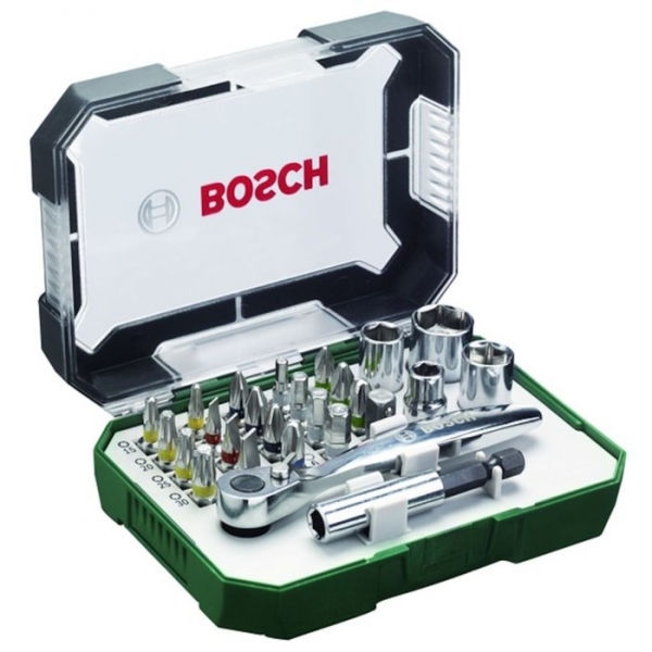 Bosch Bits-og topnøglesæt - 26 dele