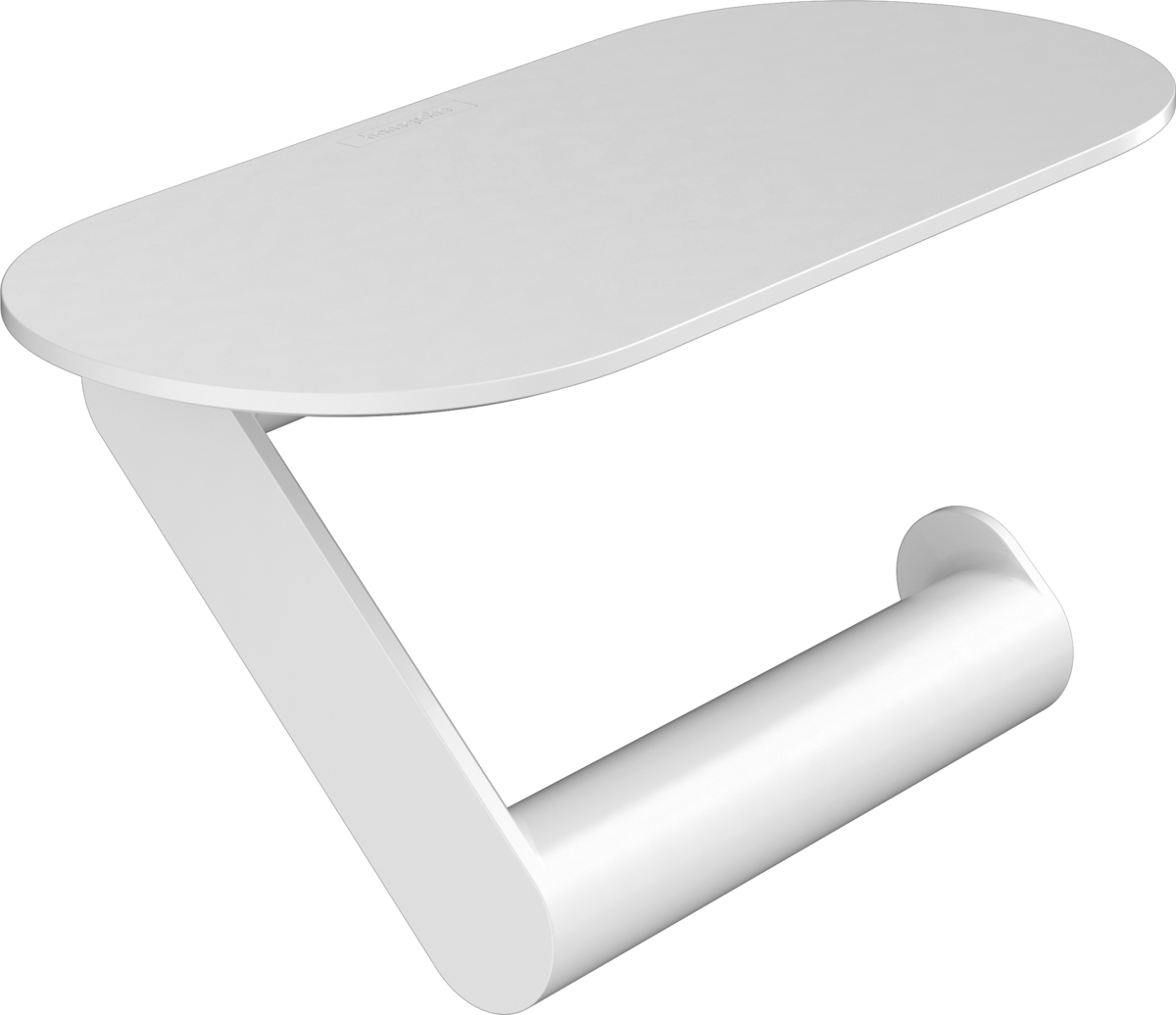 Hansgrohe WallStoris Papirholder med hylde i mat hvid