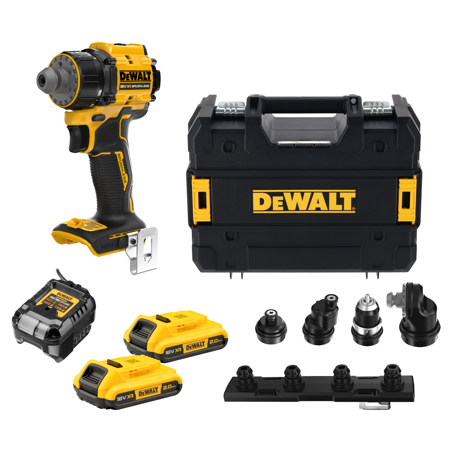 Dewalt DCD803D2T-QW 18V XR Bore-/skruemaskine med 2 stk. 2,0Ah batteri, lader og TSTAK
