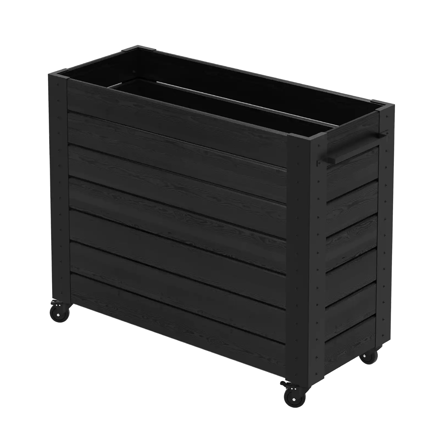 Plus Cubic Blomsterkasse med hjul 120×50×98 cm i sort