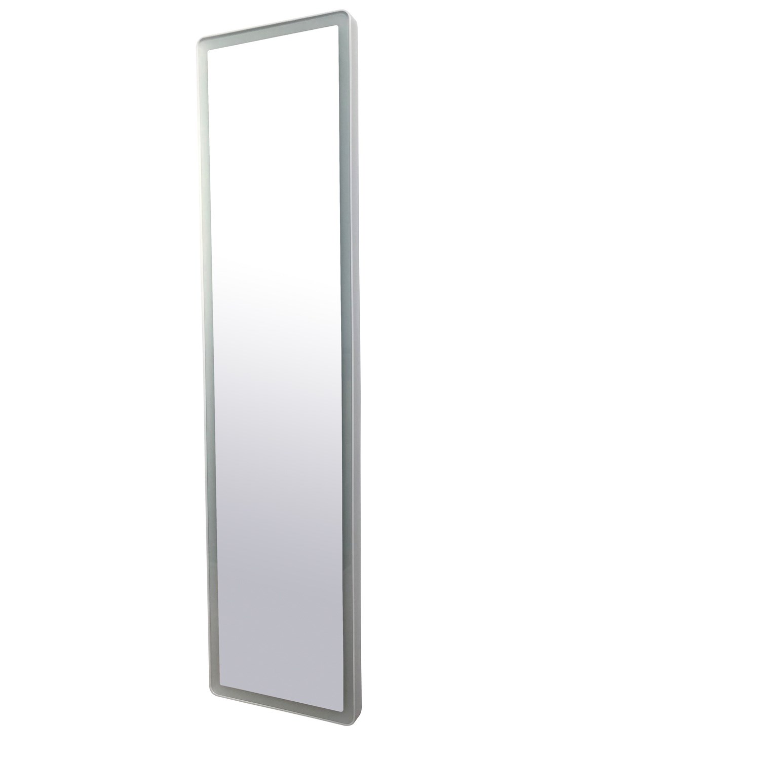 Milobad R02 Spejl med LED-lys, hvid ramme 160x40 cm