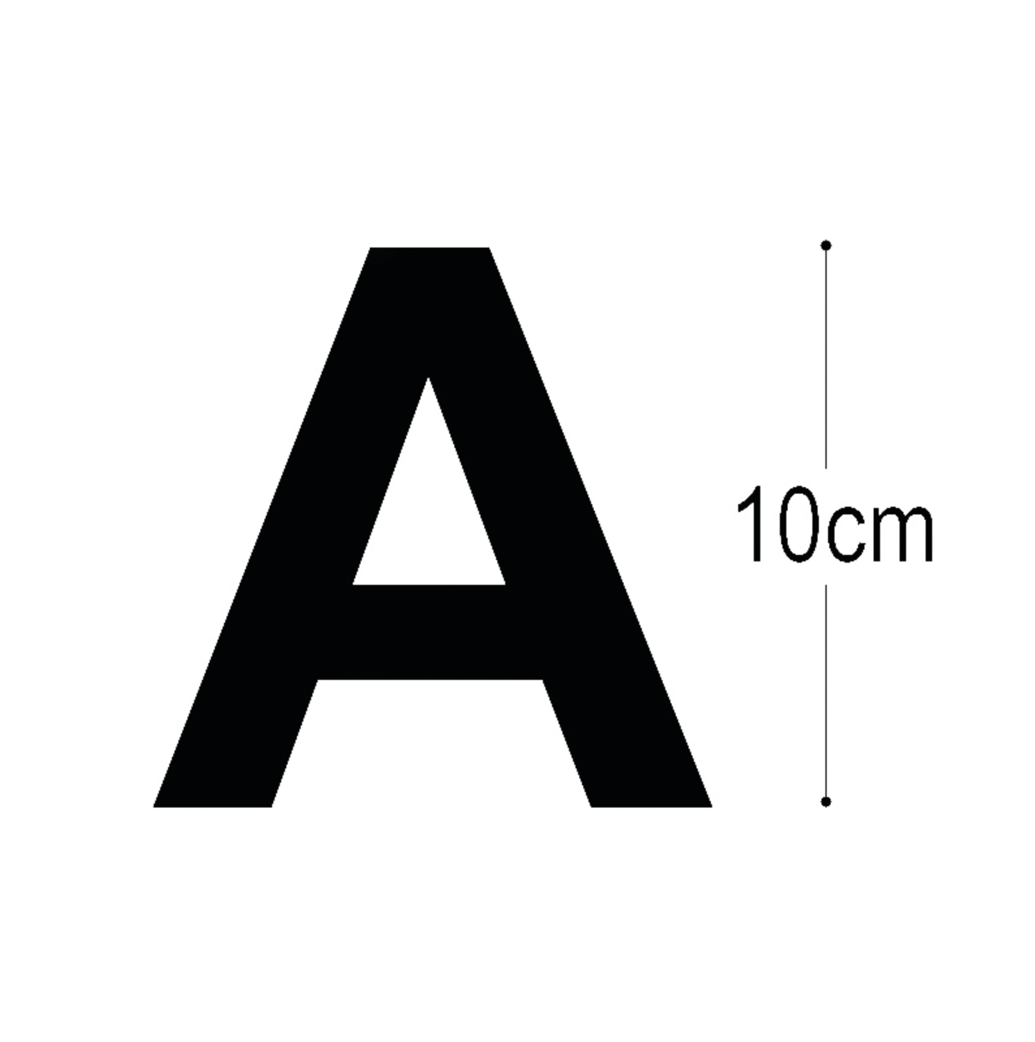 Allux Foliebogstav A i sort 10 cm