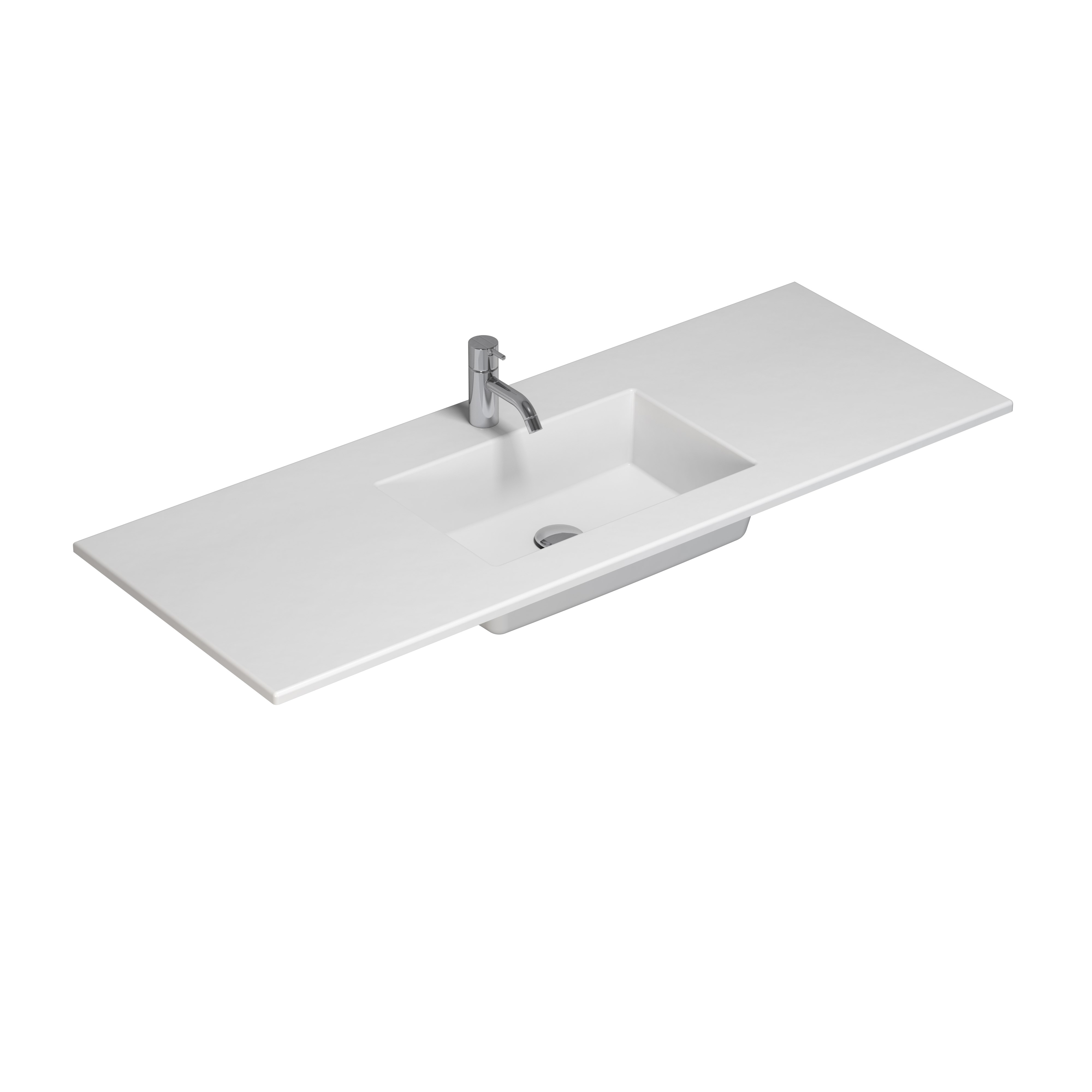 Scanbad Delta Ergo håndvask 120 cm porcelæn hvid
