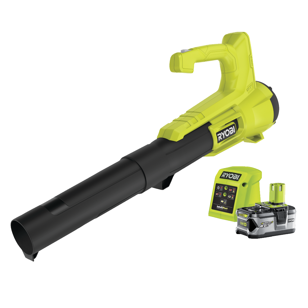 Ryobi RY18BLA-140 ONE+ 18V Jet-blæser med 4,0Ah batteri og lader