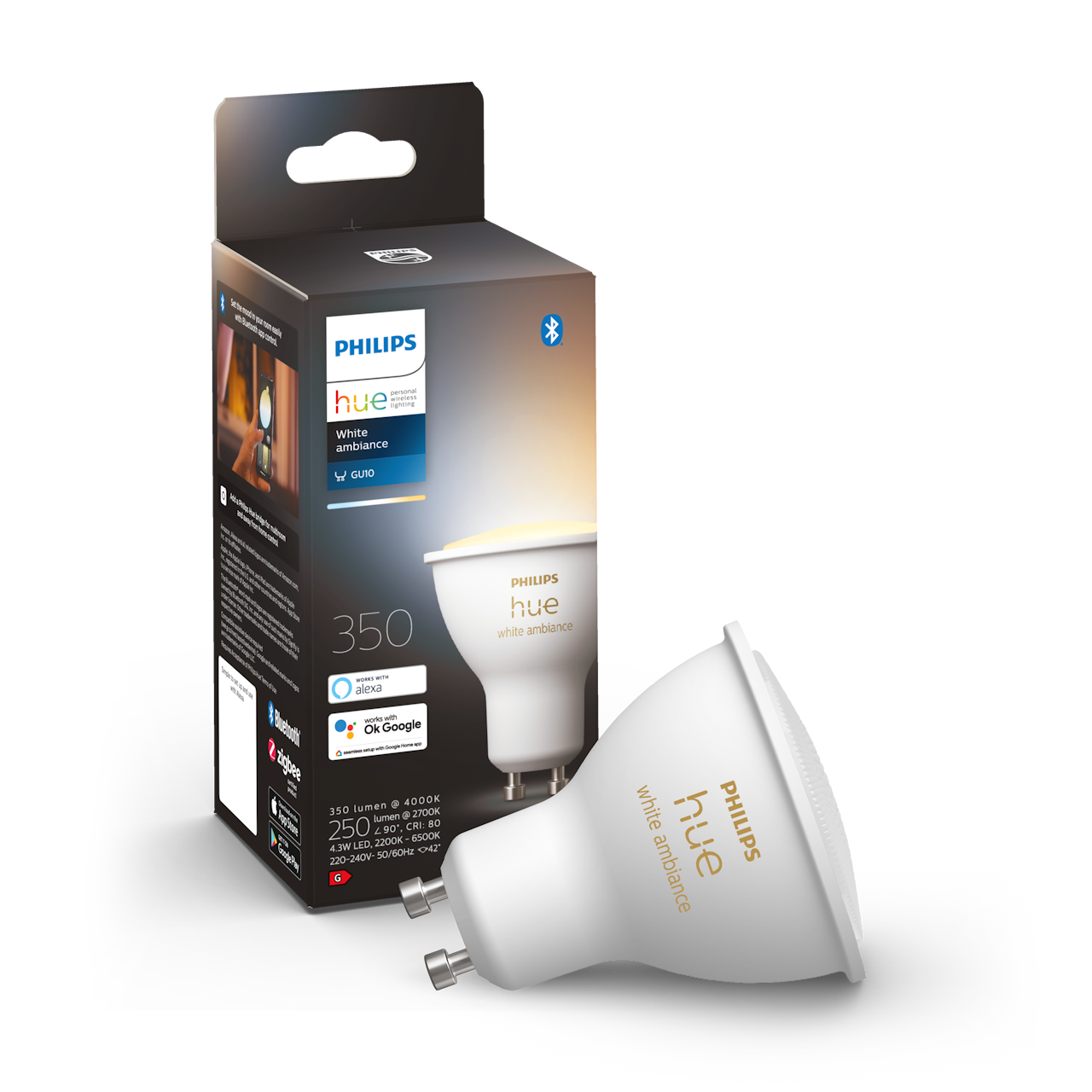 Philips Hue GU10 BT White Ambiance 350 lm spot