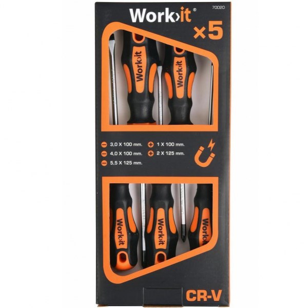 Work>it Kombi skruetrækkersæt 5 dele