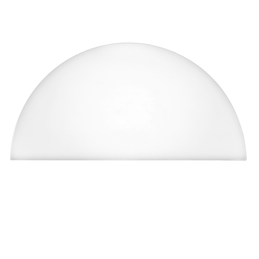 Millex Stænkplade hvid glas, halvcirkel 40x80 cm