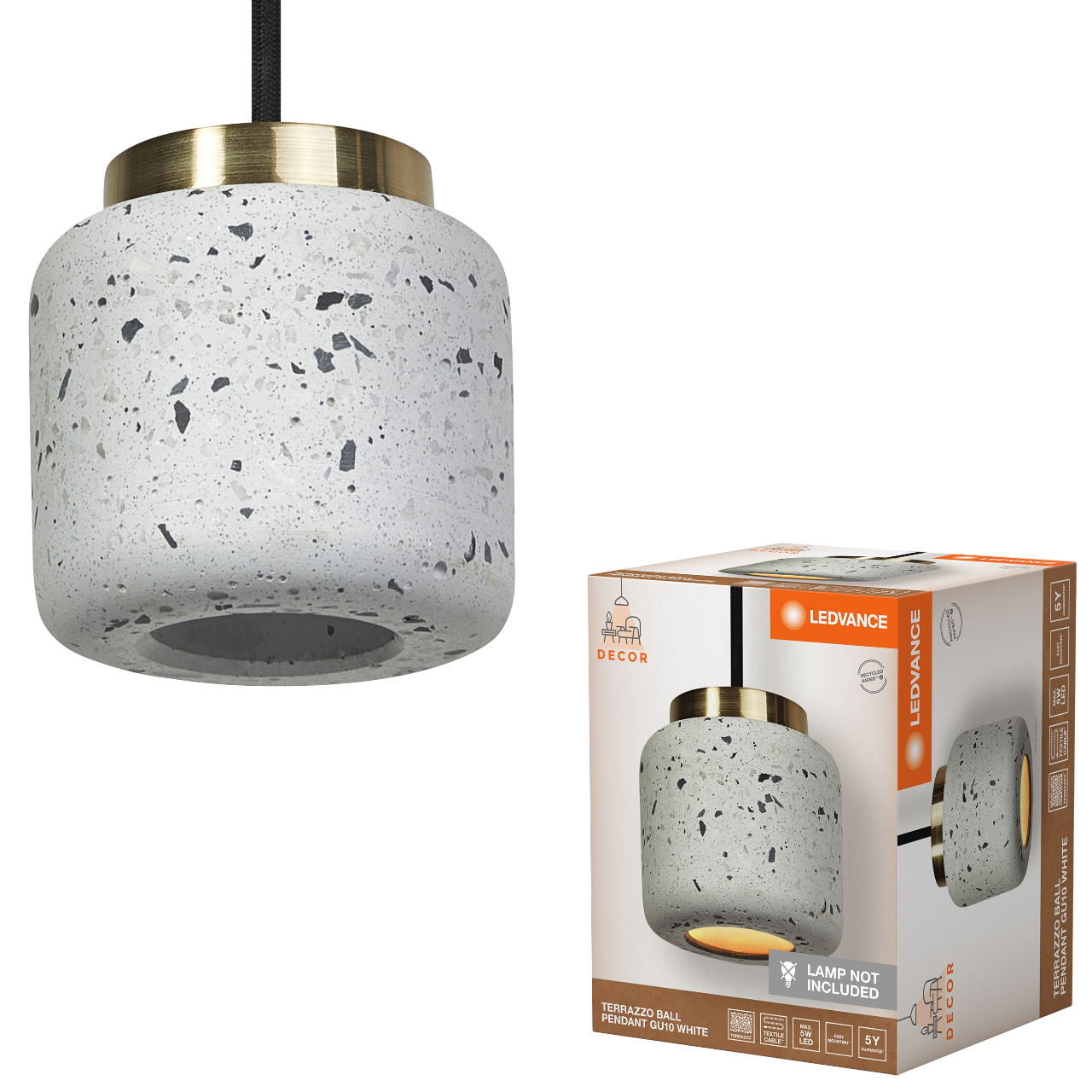 LEDVANCE Decor Terrazzo Ball Pendel i hvid