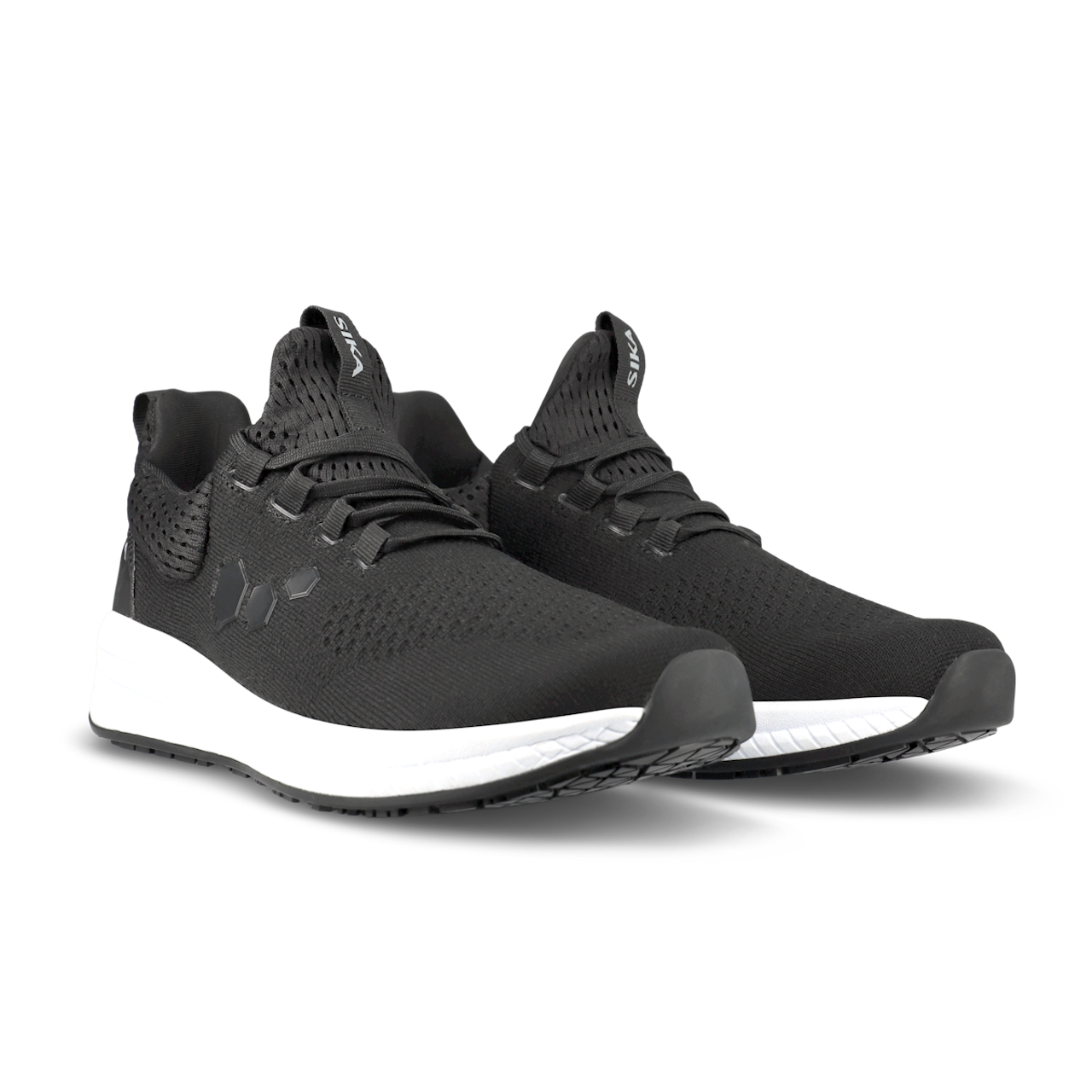 Sika Sprint Knit Lace Sneakers i sort/hvid - Str. 36