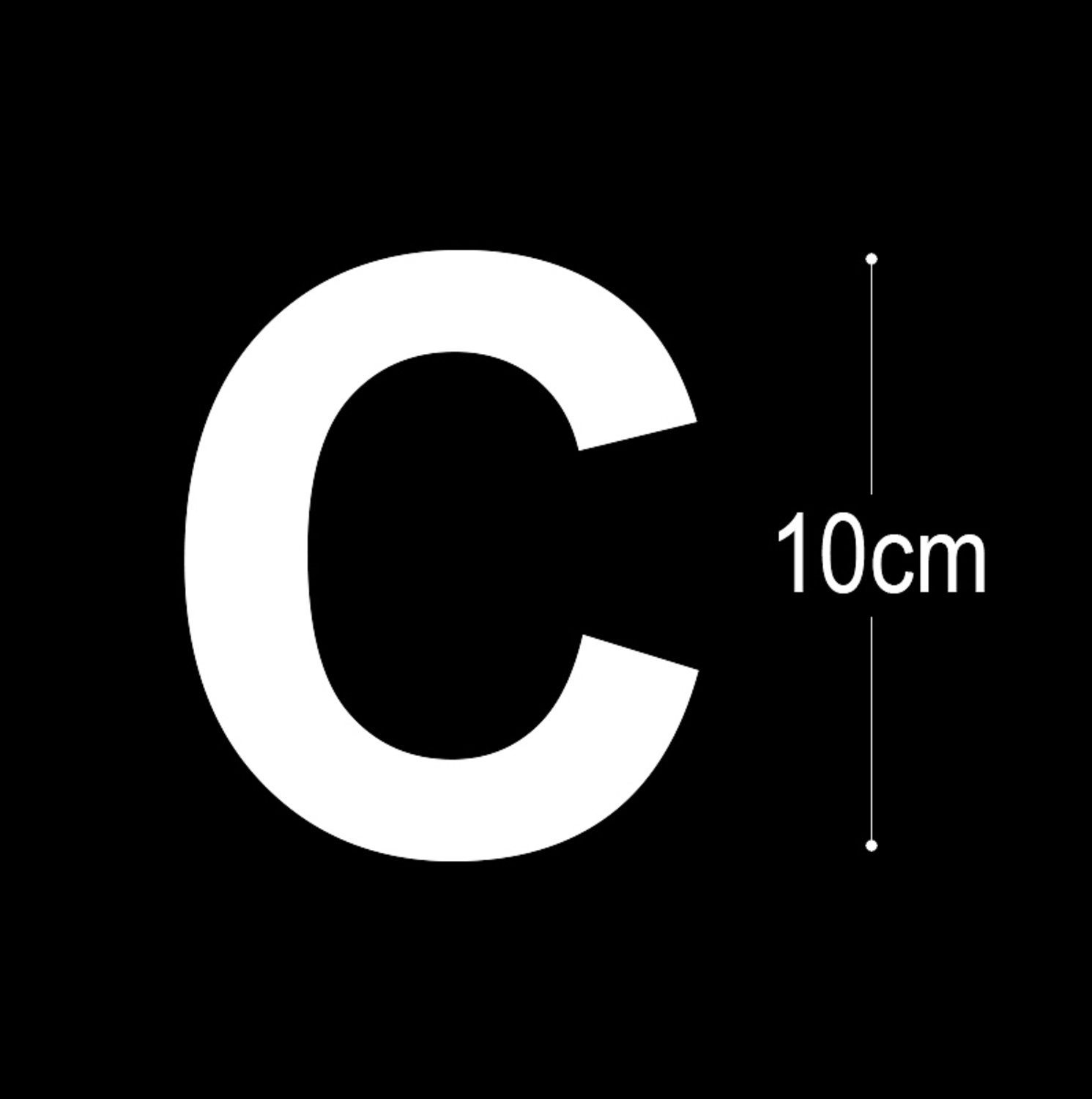 Allux Foliebogstav C i hvid 10 cm