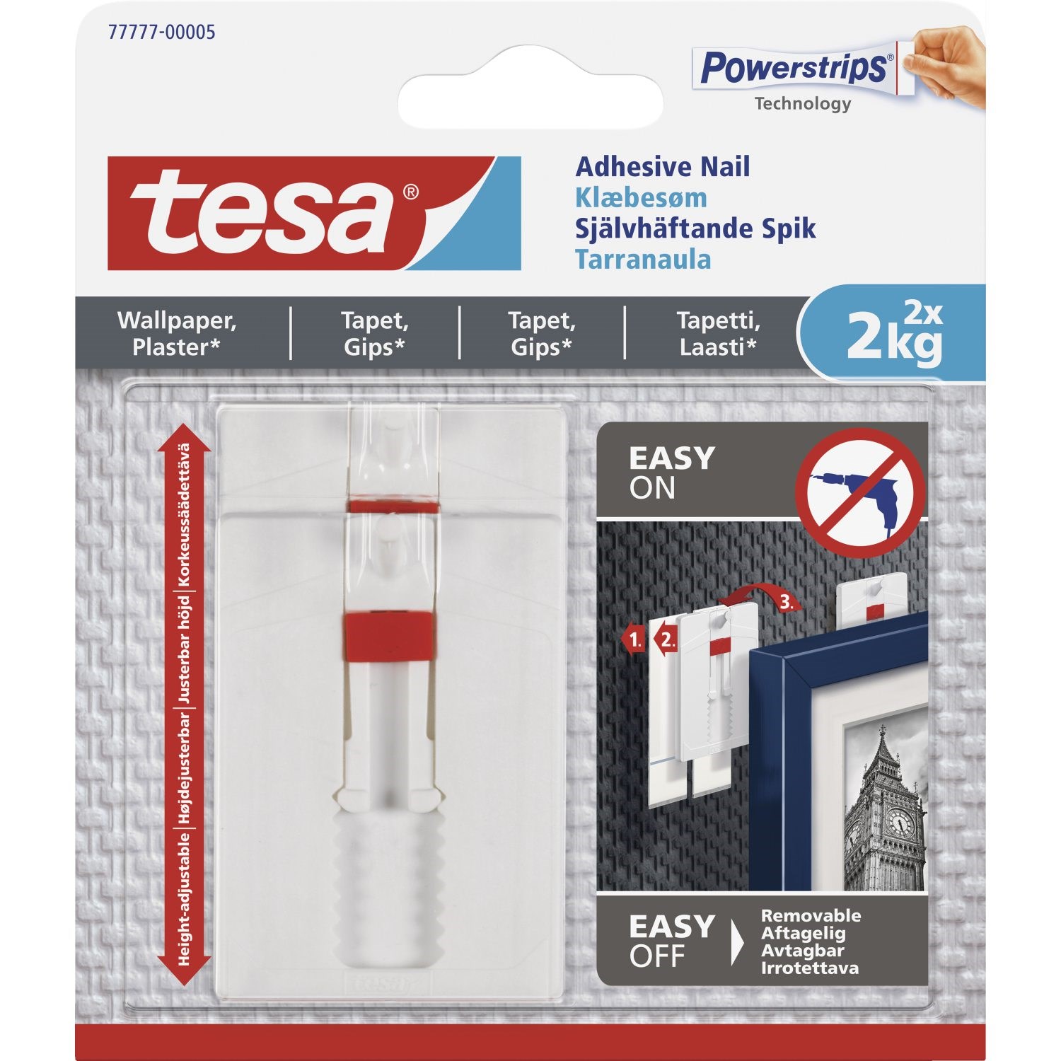 Tesa Justerbart klæbesøm til tapet og gips (2 kg)