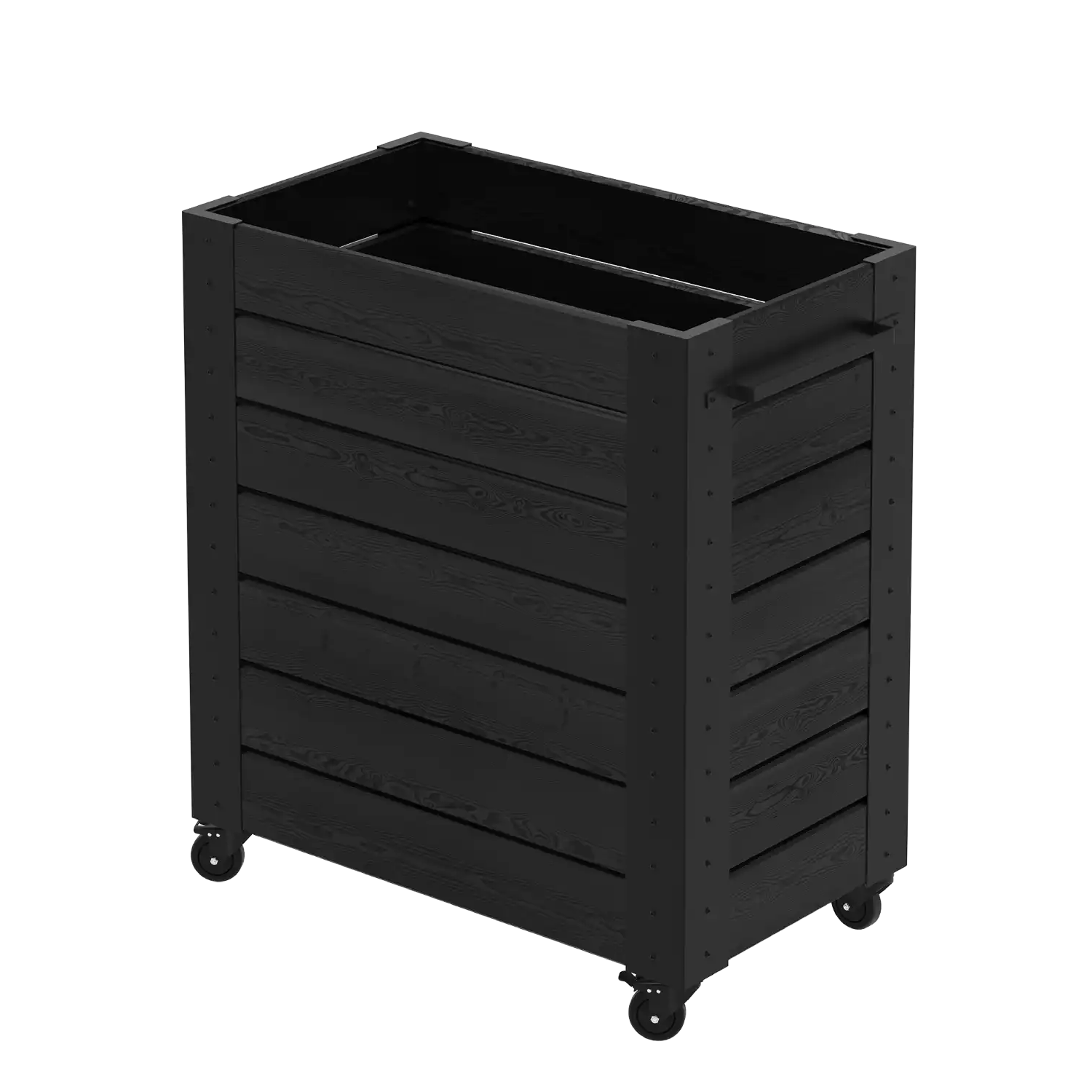 Plus Cubic Blomsterkasse med hjul 87×50×98 cm i sort