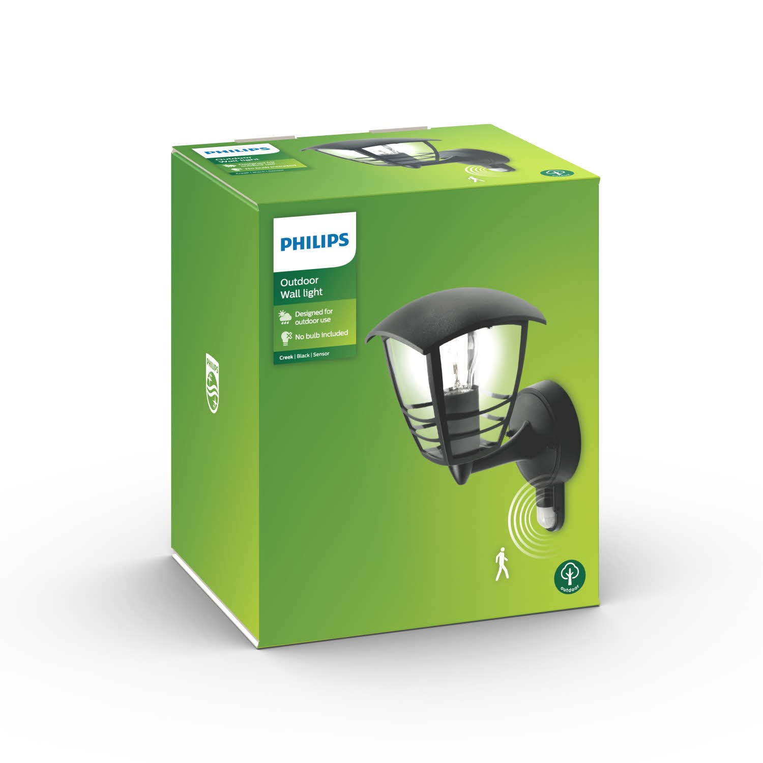 Philips myGarden Creek væglampe op m/sensor i sort - 153883016