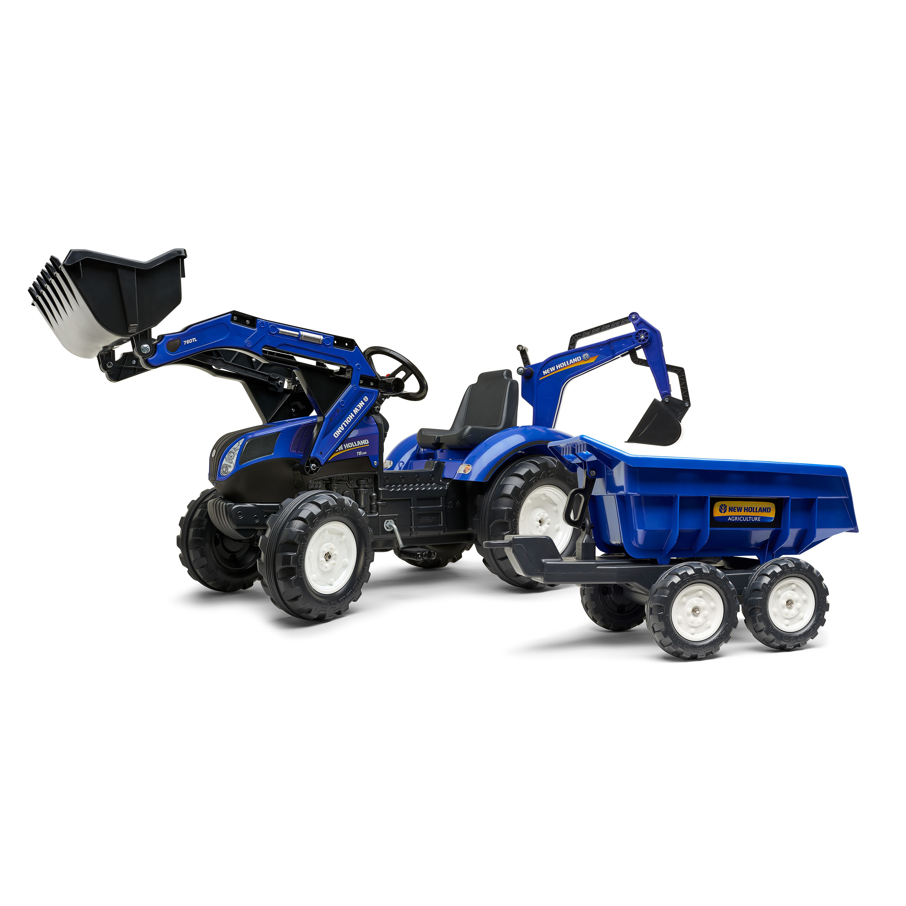 Falk New Holland rendegraver med vogn