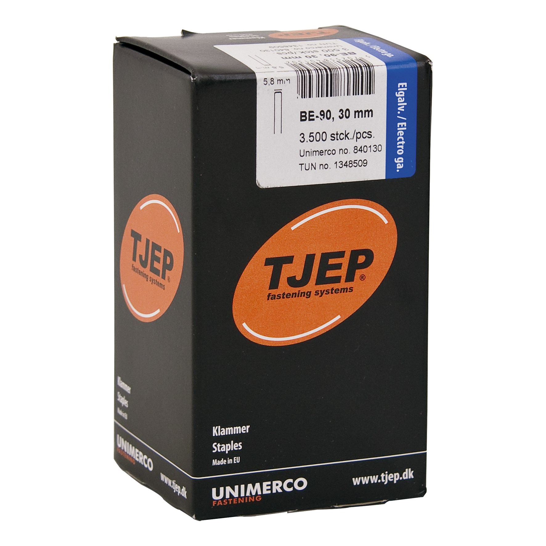 TJEP BE-90 Klammer 30 mm med lim - 3500 stk.