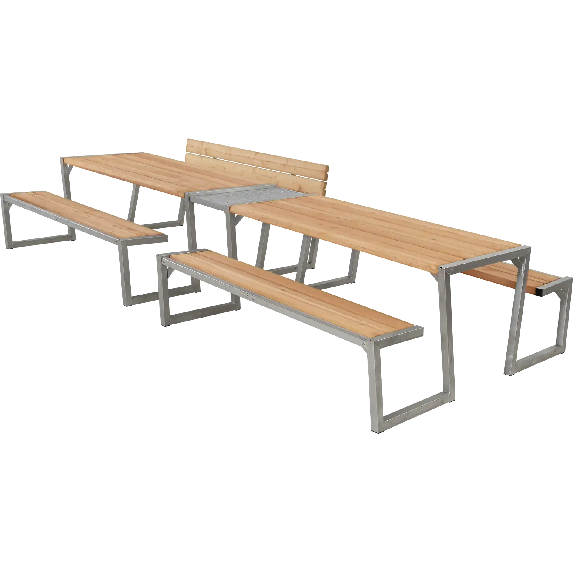 Plus Zigma Bord/Bænkesæt m/1 ryglæn 392 cm ThermoWood