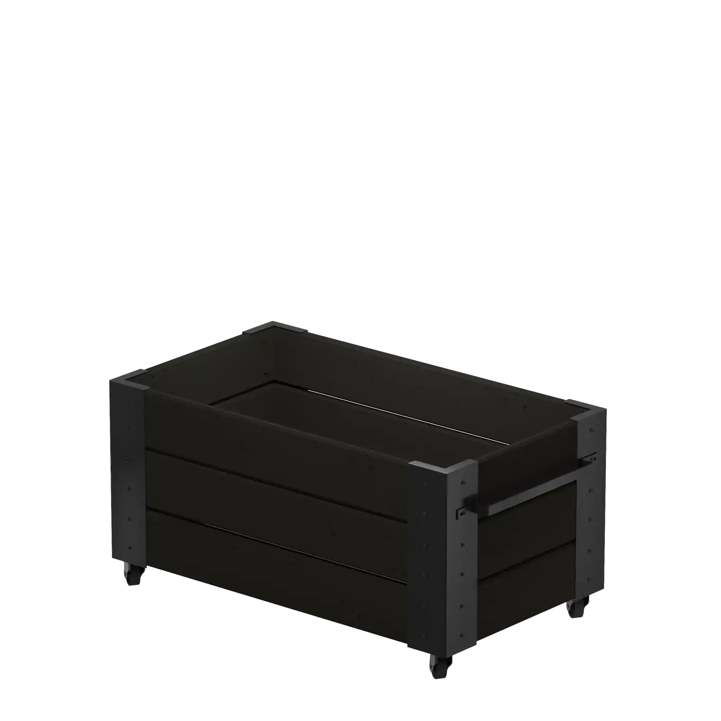 Plus Cubic Blomsterkasse med hjul i Sort RAL 9005 87×45 cm