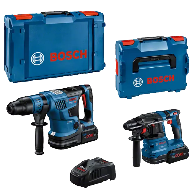 Bosch Professionel Elværktøjssæt GBH 18V-22+GBH 18V-36C med 2 stk. batteri og lader