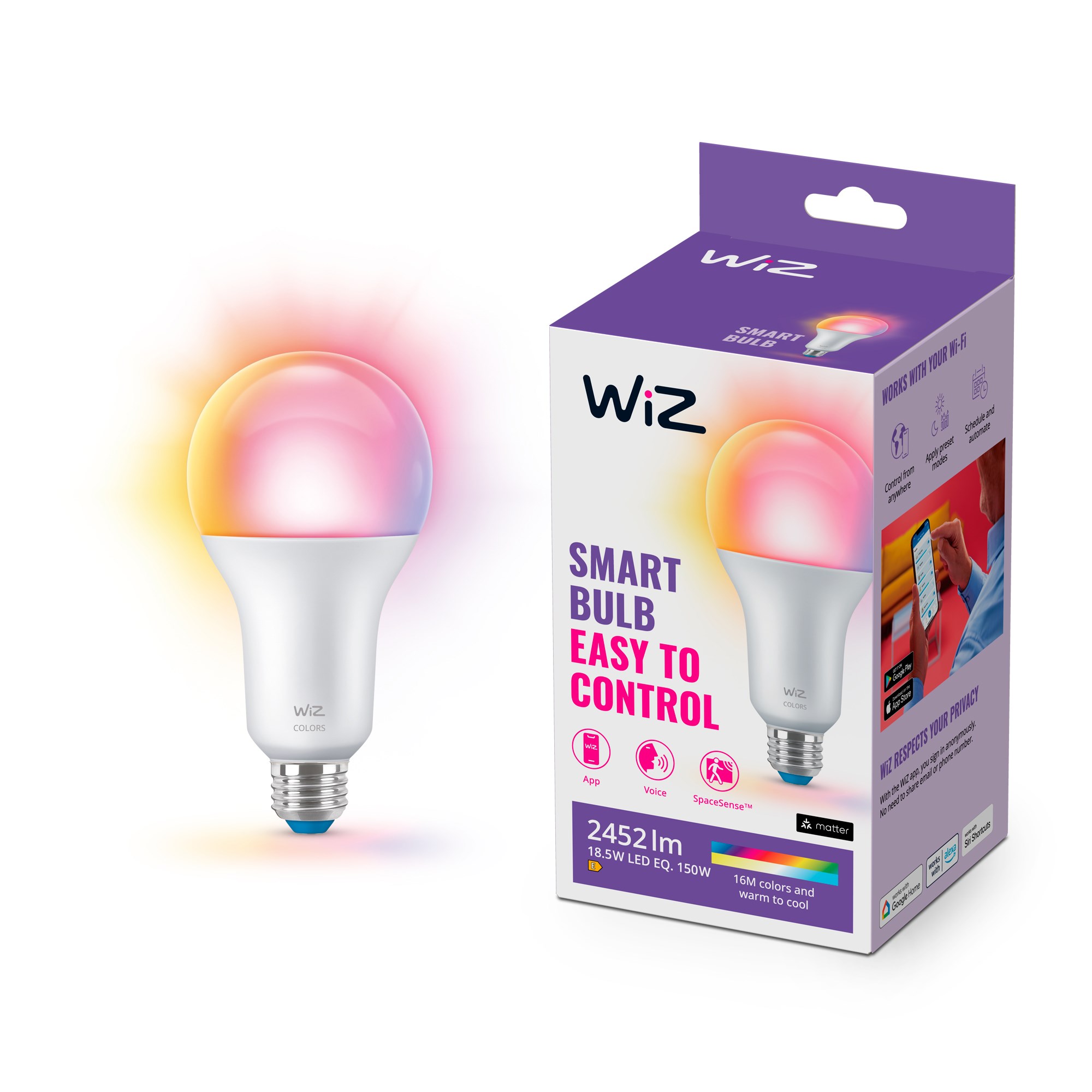 WiZ E27 A80 Colors and Tunable White Pære