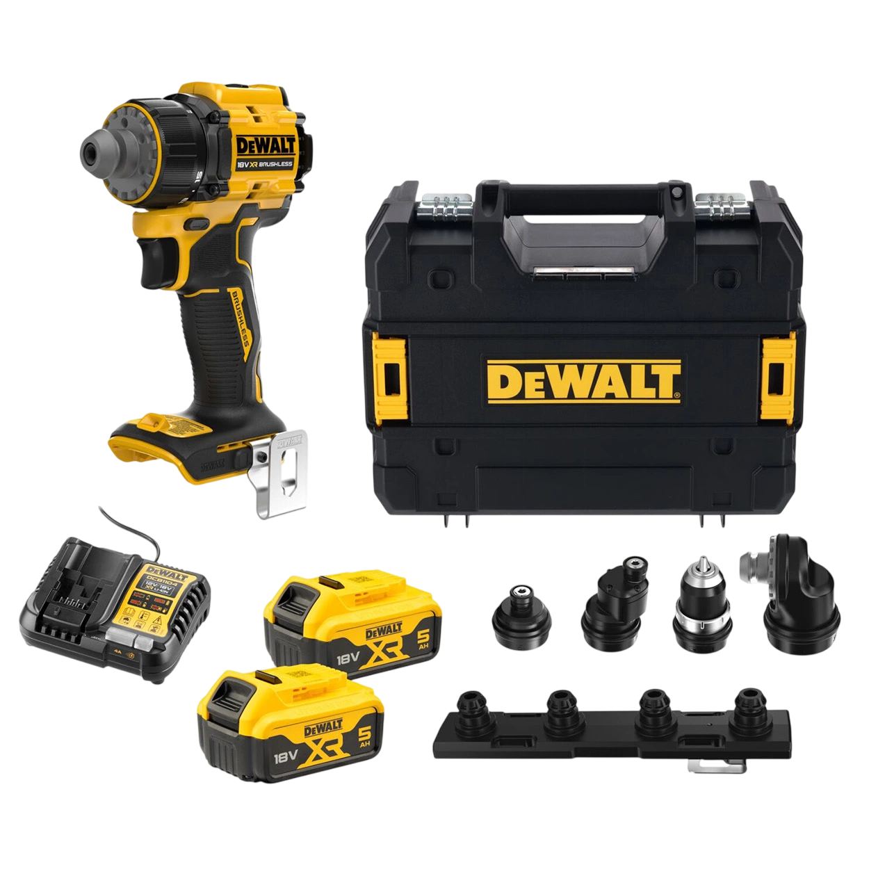Dewalt DCD803P2T-QW 18V XR Bore-/skruemaskine med 2 stk. 5,0Ah batteri, lader og TSTAK