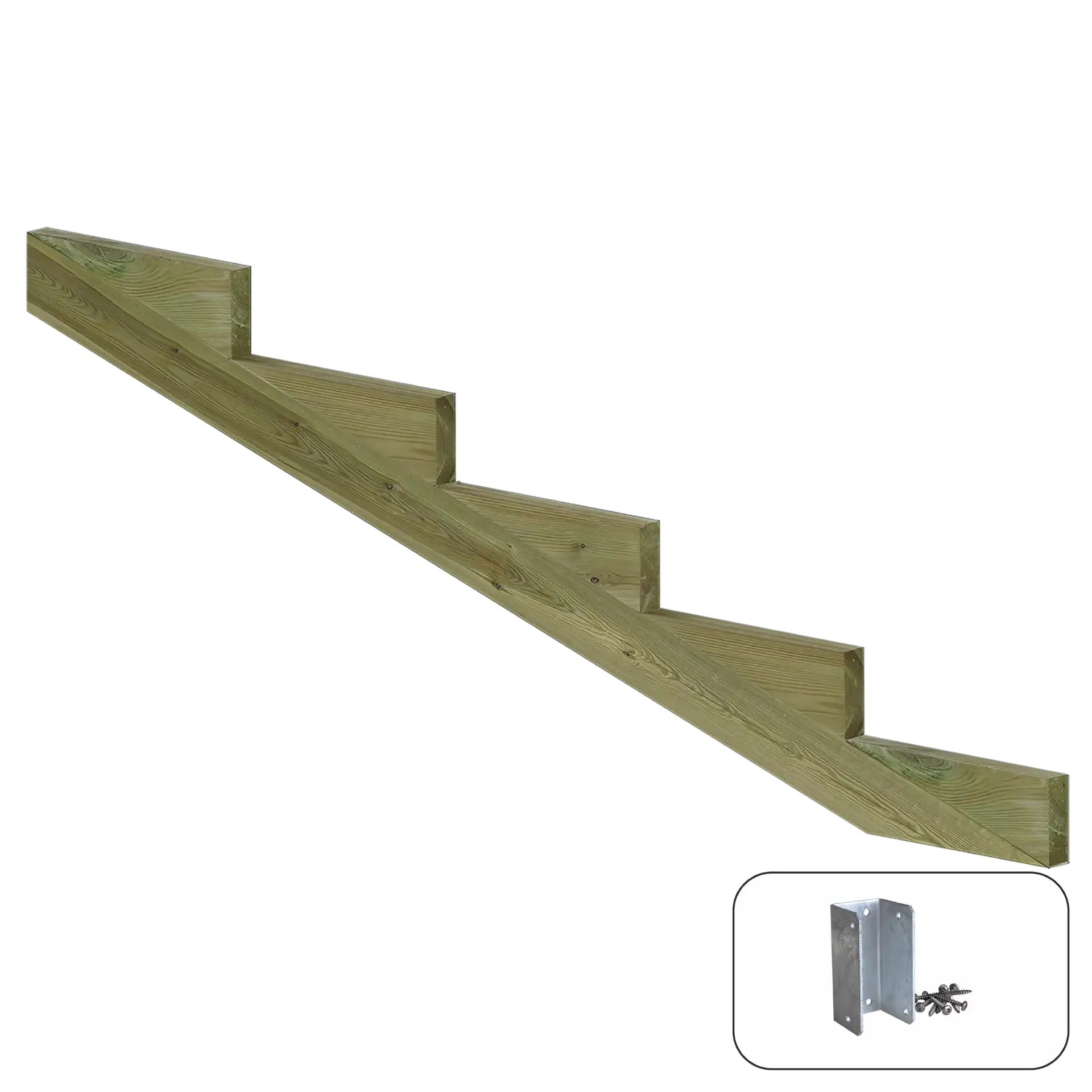 Plus 19o Trappevange 5 trin m/beslag - Trindybde 39 cm