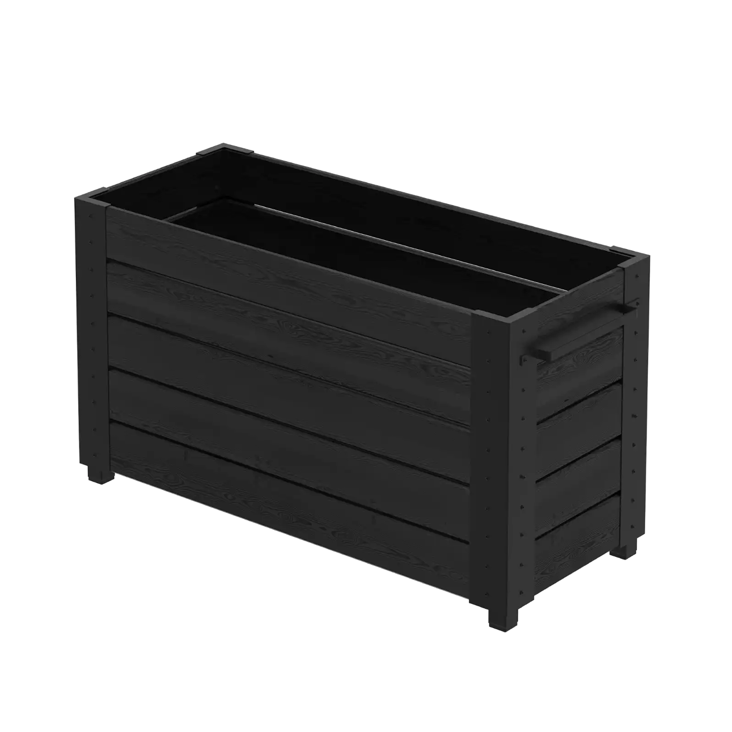 Plus Cubic Blomsterkasse med fødder 120×50×67 cm i sort
