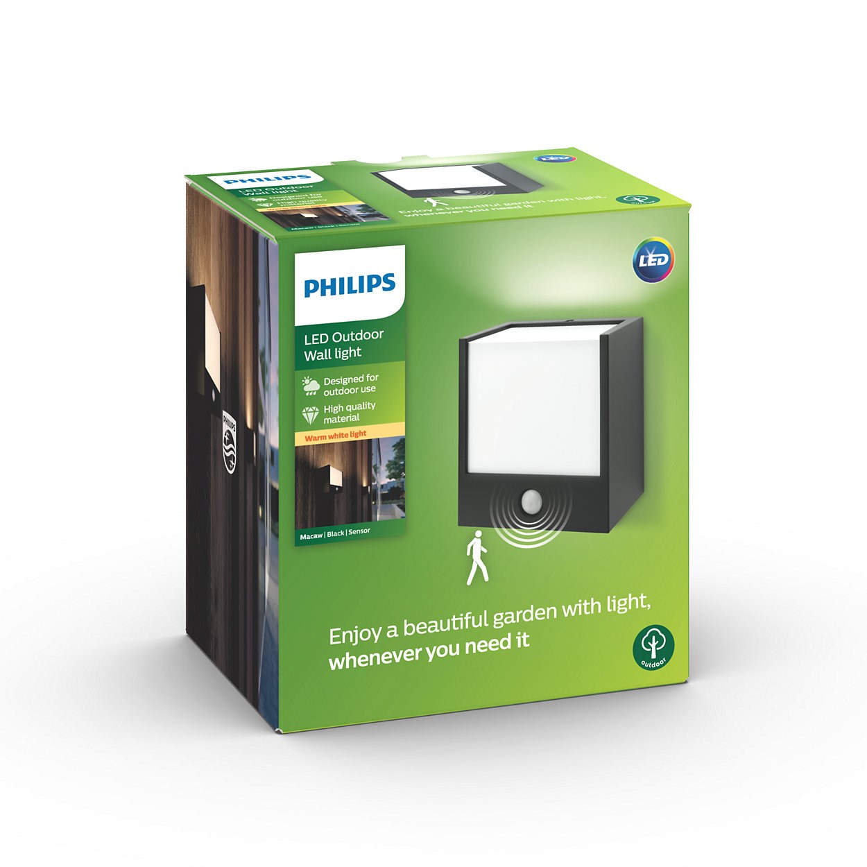 Philips myGarden Macaw udendørs væglampe med sensor - 173173016