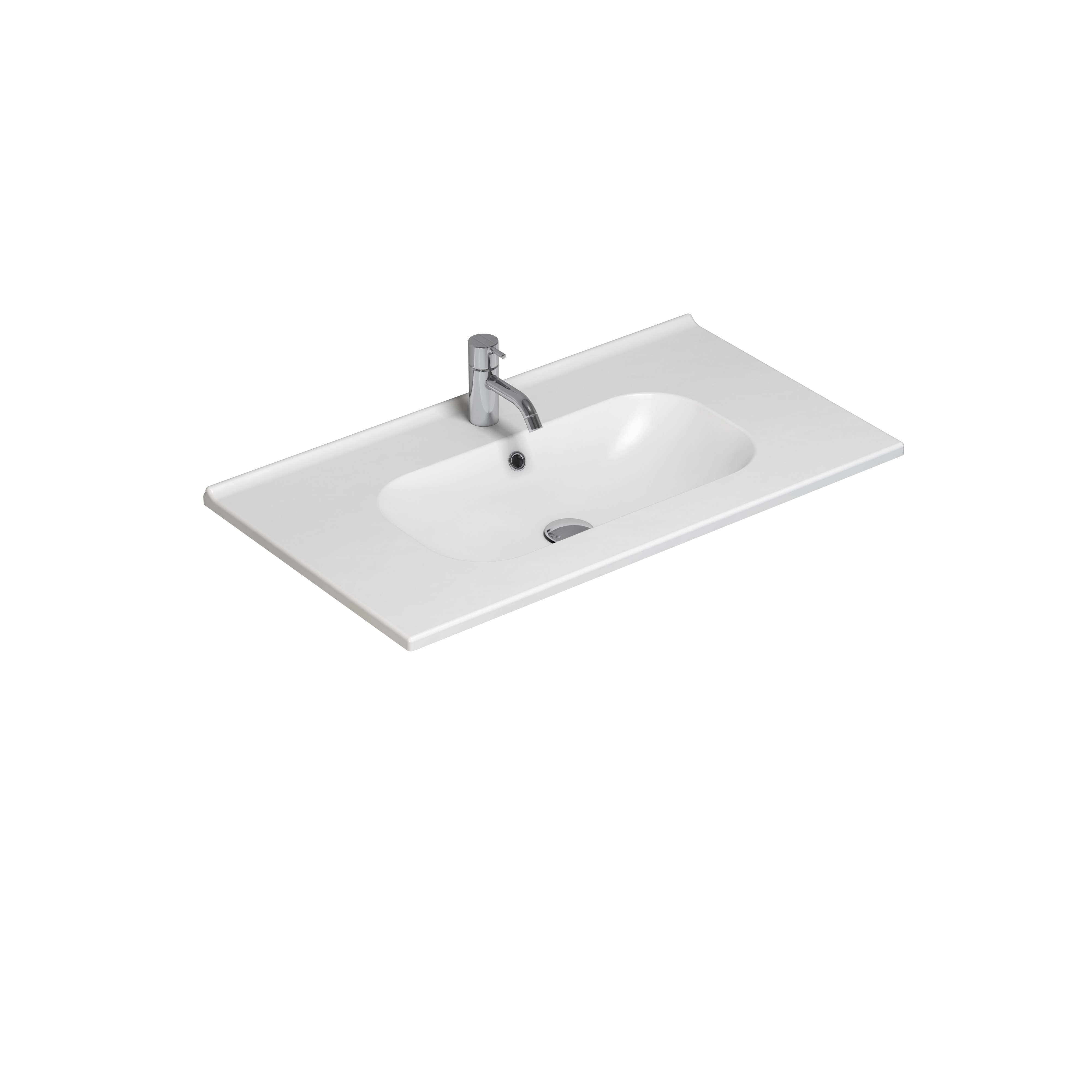 Scanbad Delta Karat håndvask 80 cm porcelæn hvid