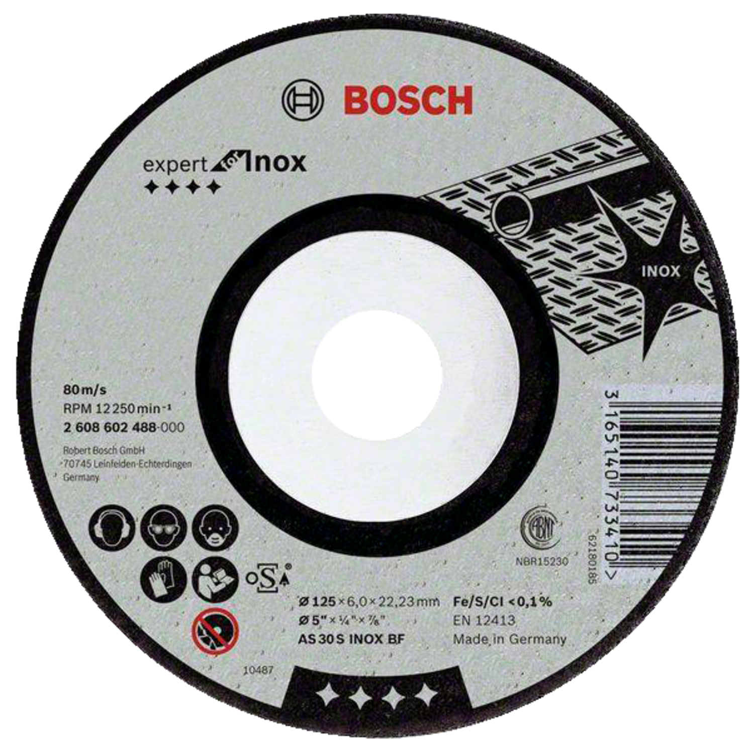 Bosch Slibeskive Inox 125X6Mm