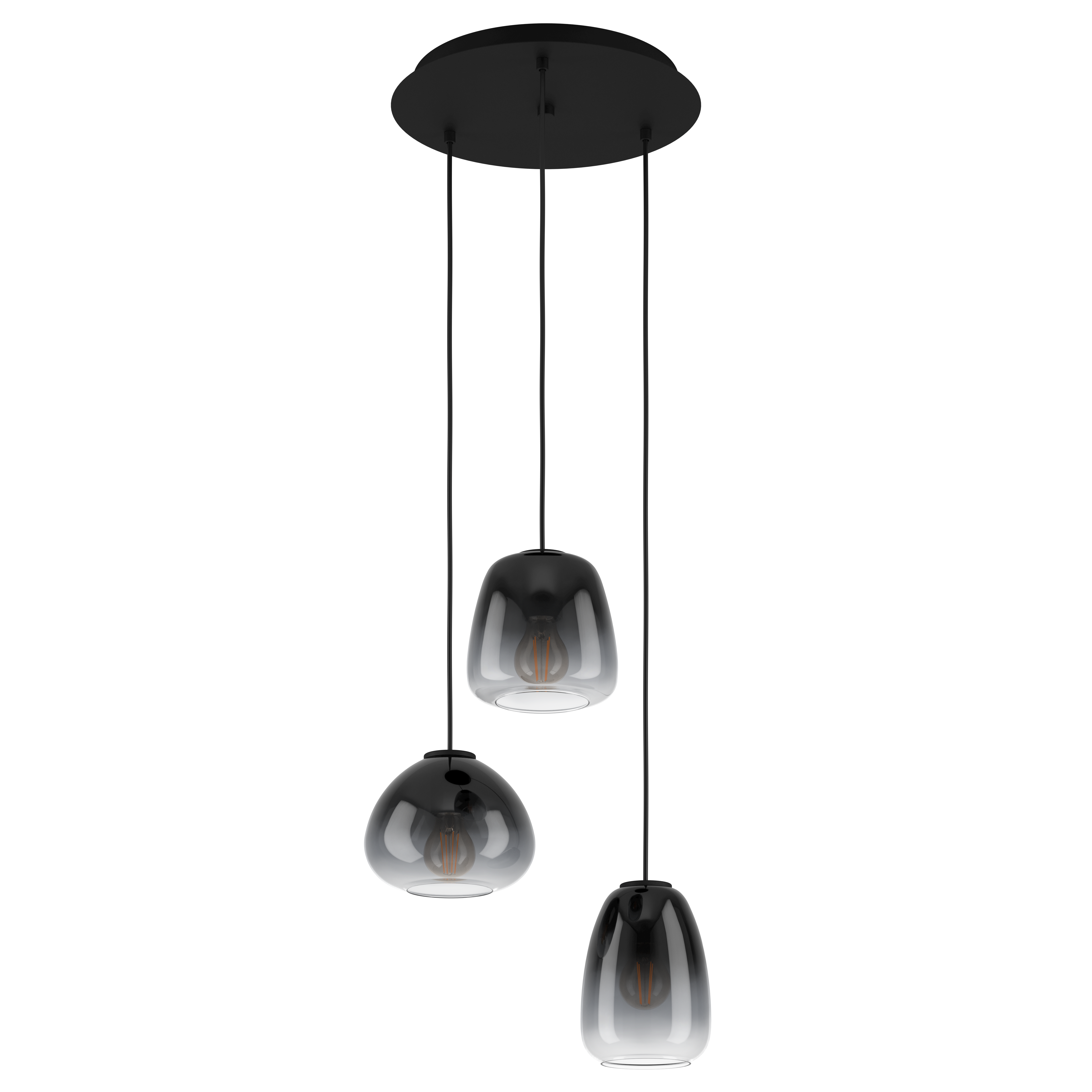 EGLO Aguilares Klyngependel i grå, glas dampet look