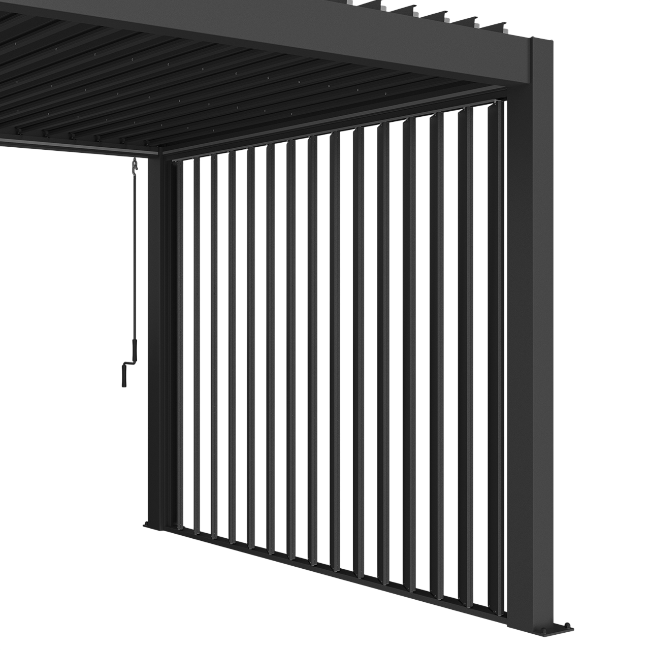 Biohort Sidevæg med lameller i mørkegrå metallic til 3 m pergola