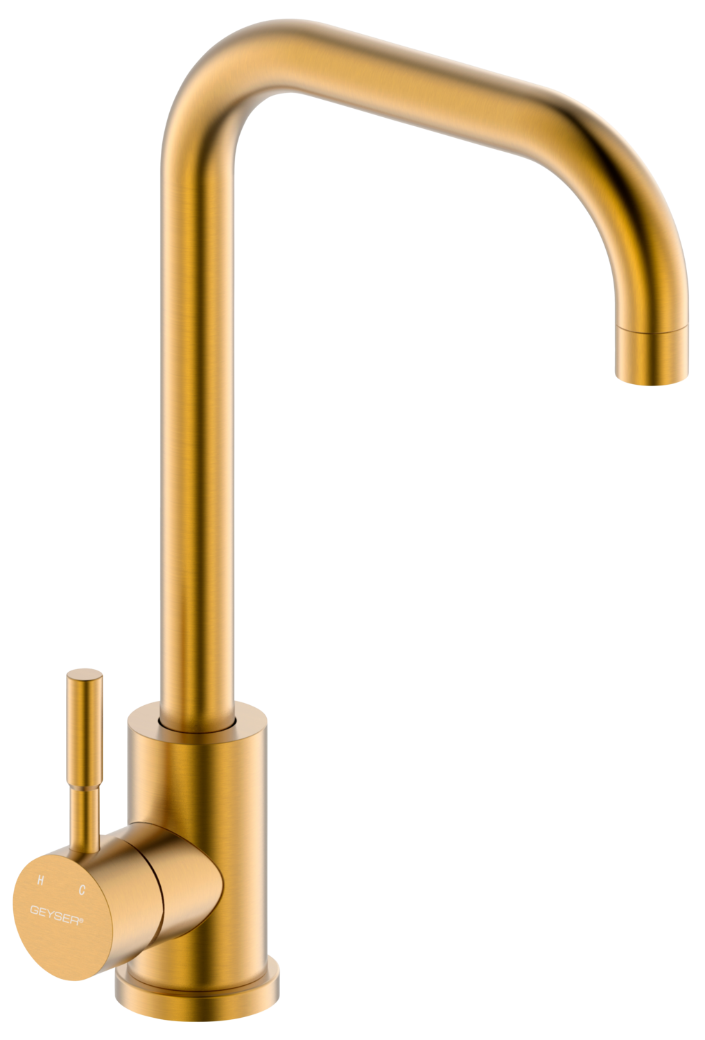 Geyser Bravo L køkkenarmatur i rustfrit stål mat guld