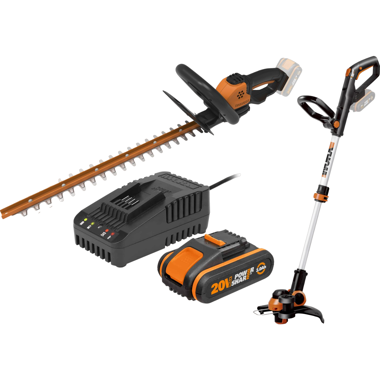 Worx WX4 Kombisæt med 2 maskiner, batteri og lader
