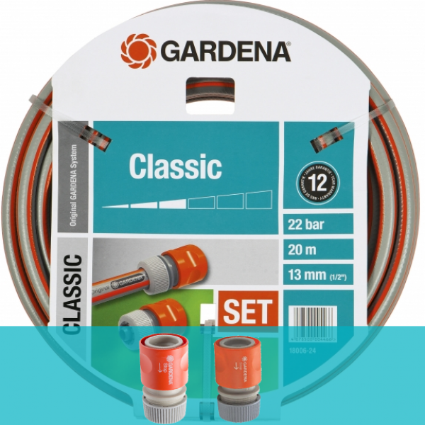 Gardena classic slange 1/2" 20 meter med tilbehør - 18006-24