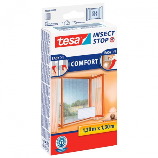 Tesa Insect Stop insektnet comfort til vinduer 130x130 cm hvid