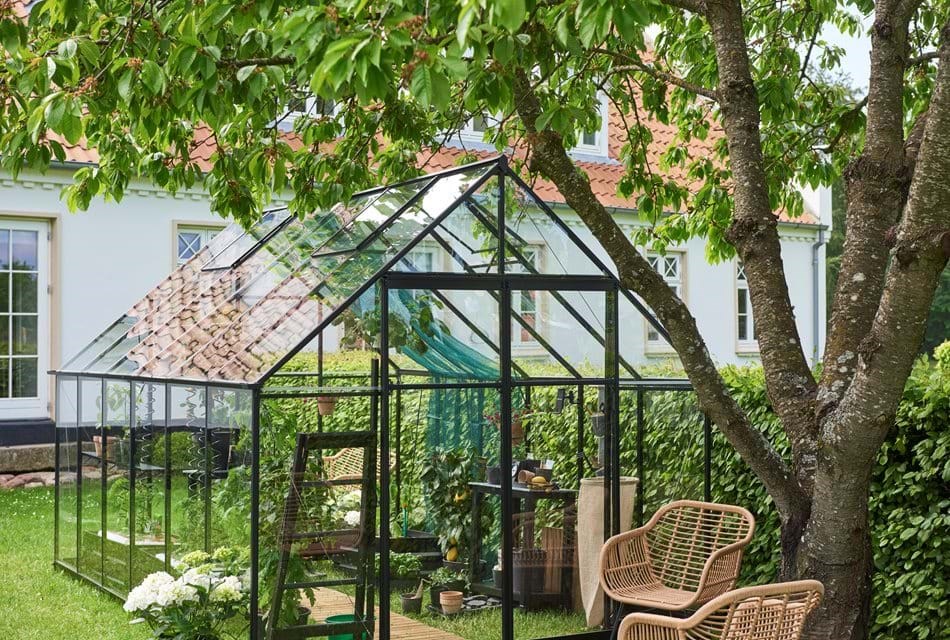 Halls Qube+ 812 9,9 m2 sort drivhus