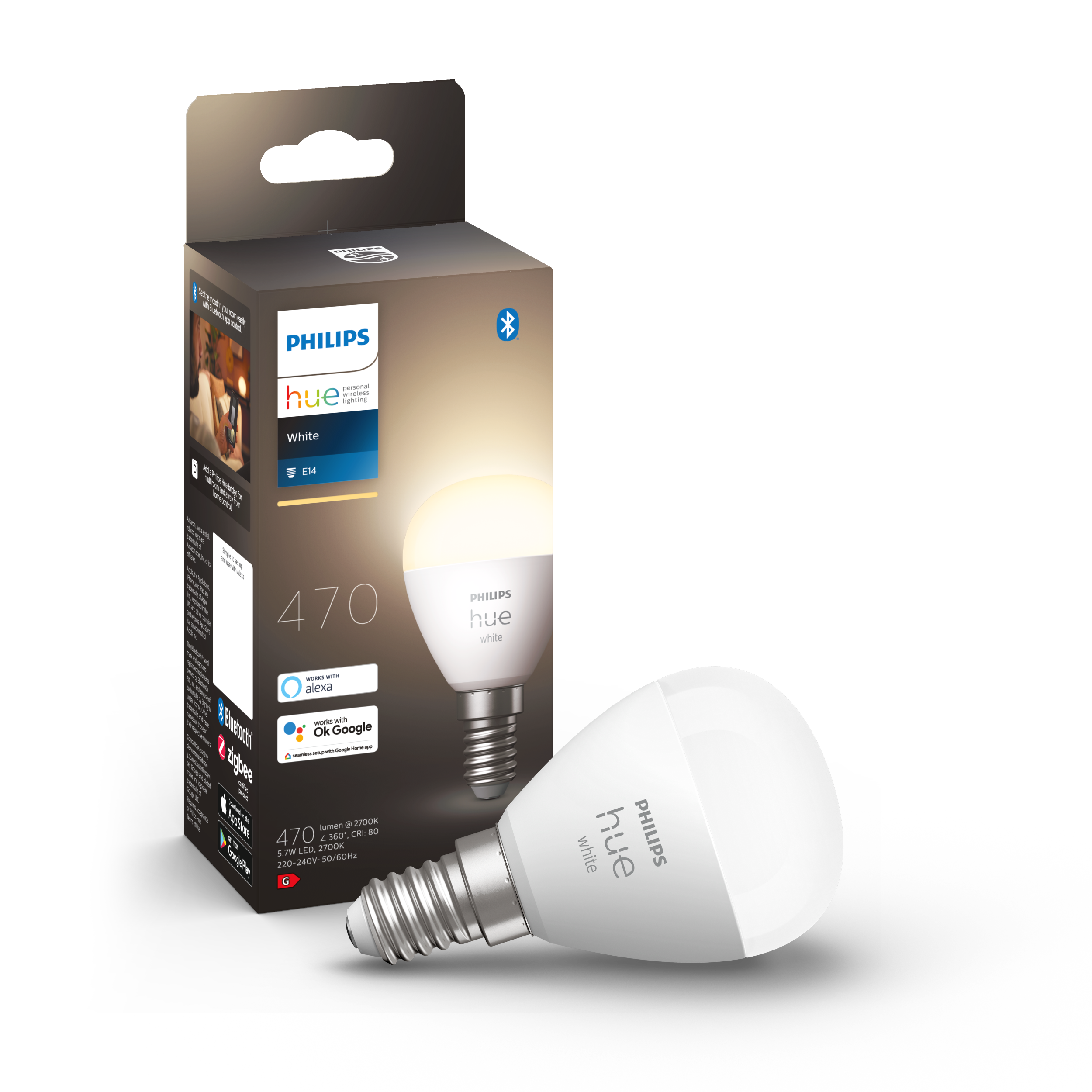 Philips Hue E14 BT White 470 lm kronepære