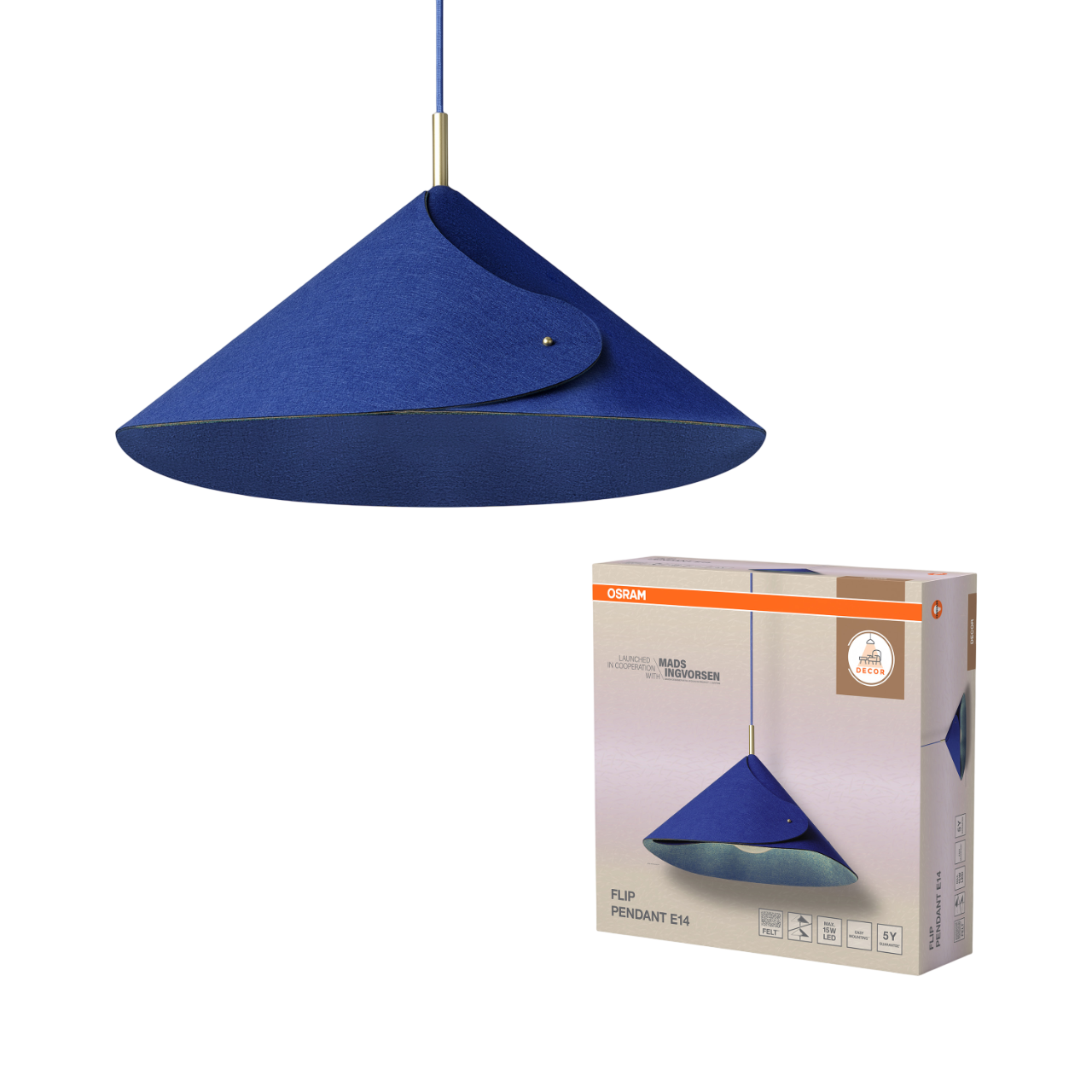 Osram Decor Flip Pendel Ø500 mm i blå