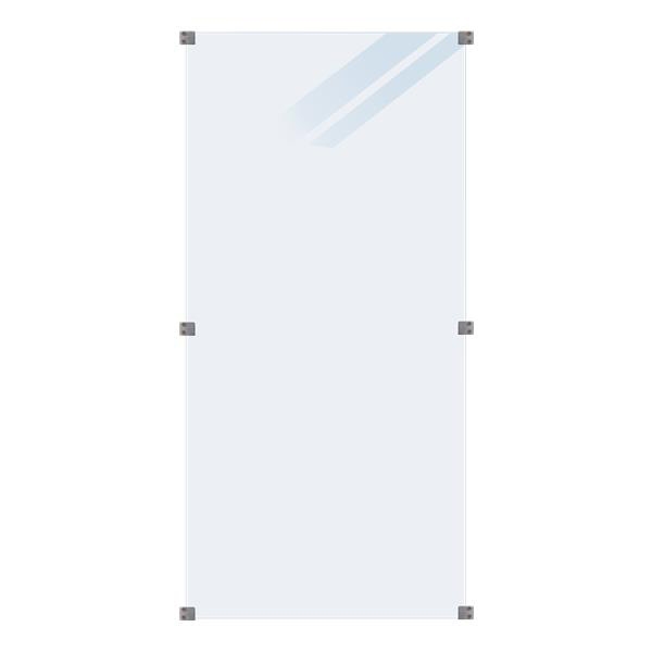 Plus Glashegn 90x180 cm med frosted glas