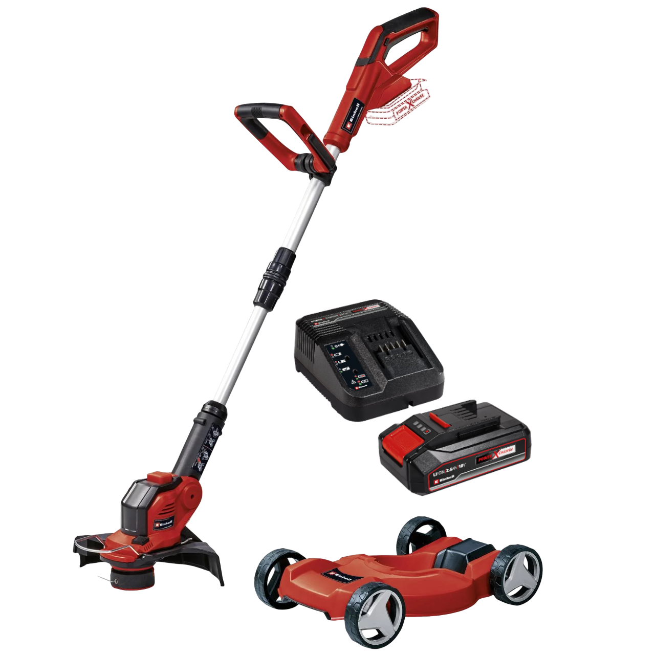 Einhell GE-CT 18/28 Li TC Kombineret plæneklipper/græstrimmer med 2,5Ah batteri og lader