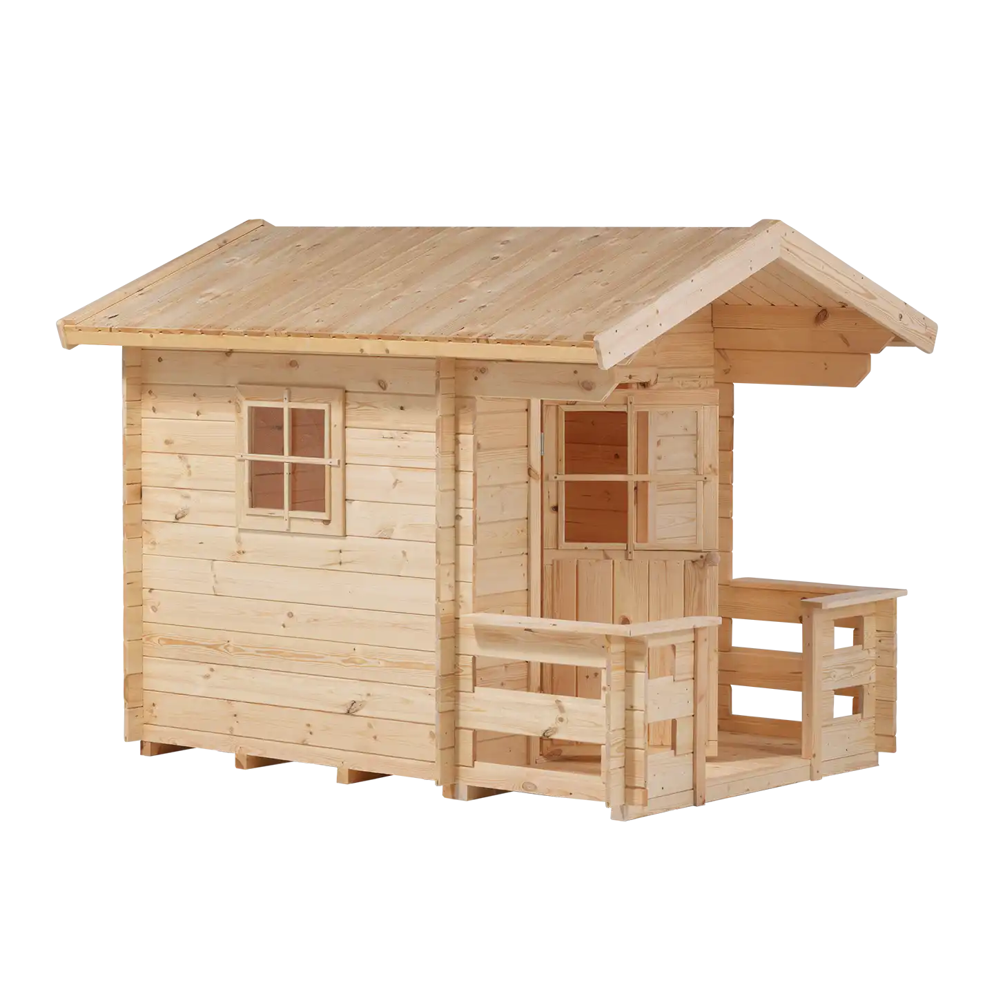 Plus Legehus 134×134 cm + 58 cm terrasse ubehandlet - inkl. tagpap