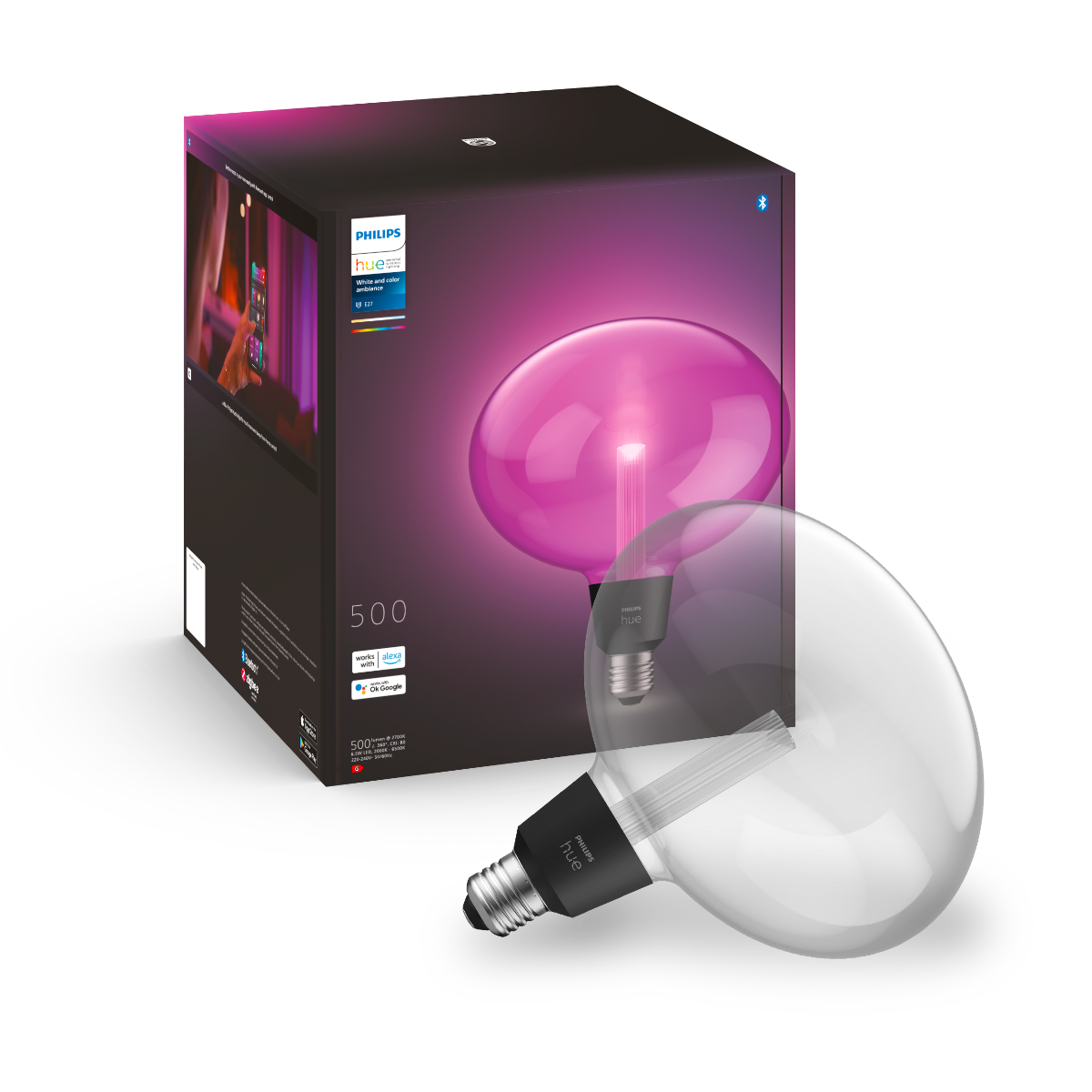 Philips Hue E27 BT Ellipse Filament WCA 500 lm pære