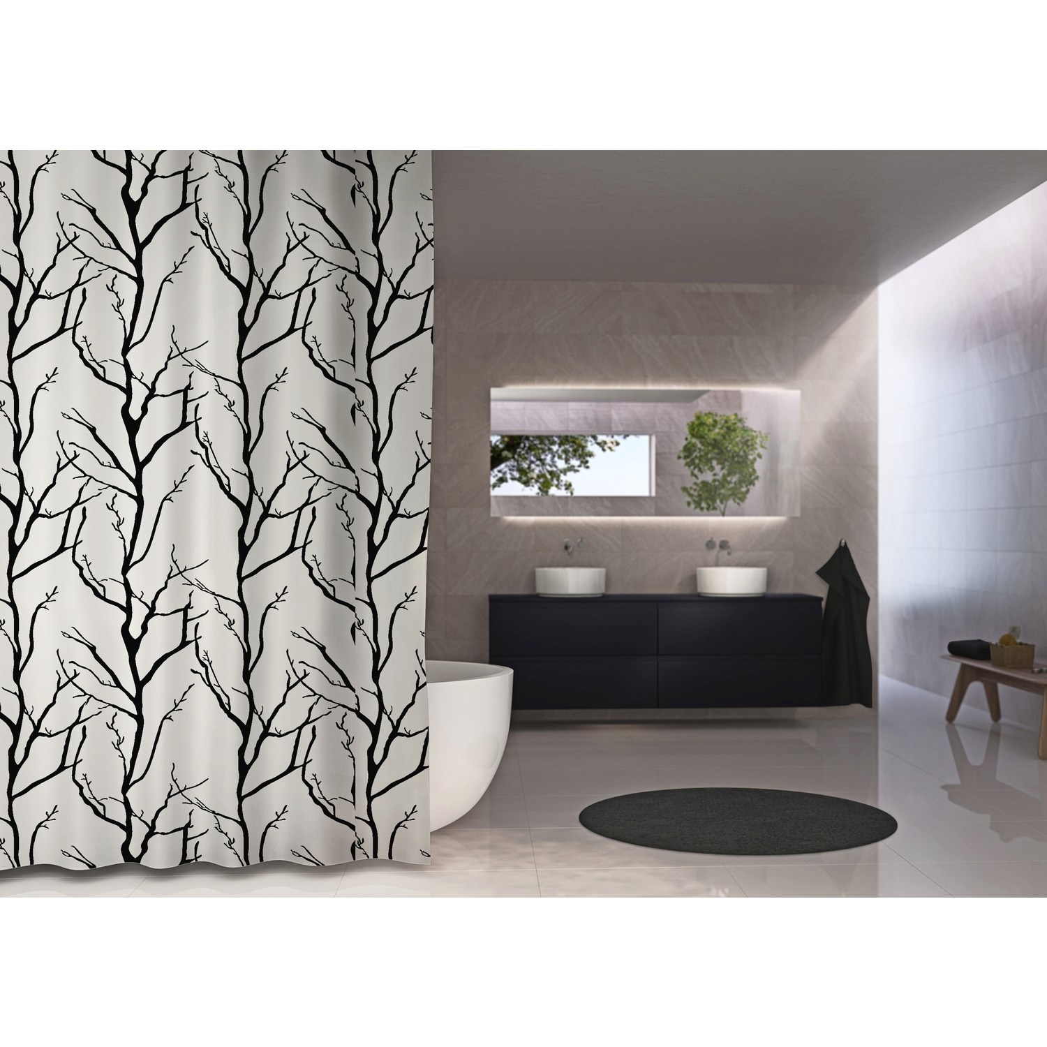 Debel Tree Badeforhæng i hvid 180 x 230 cm