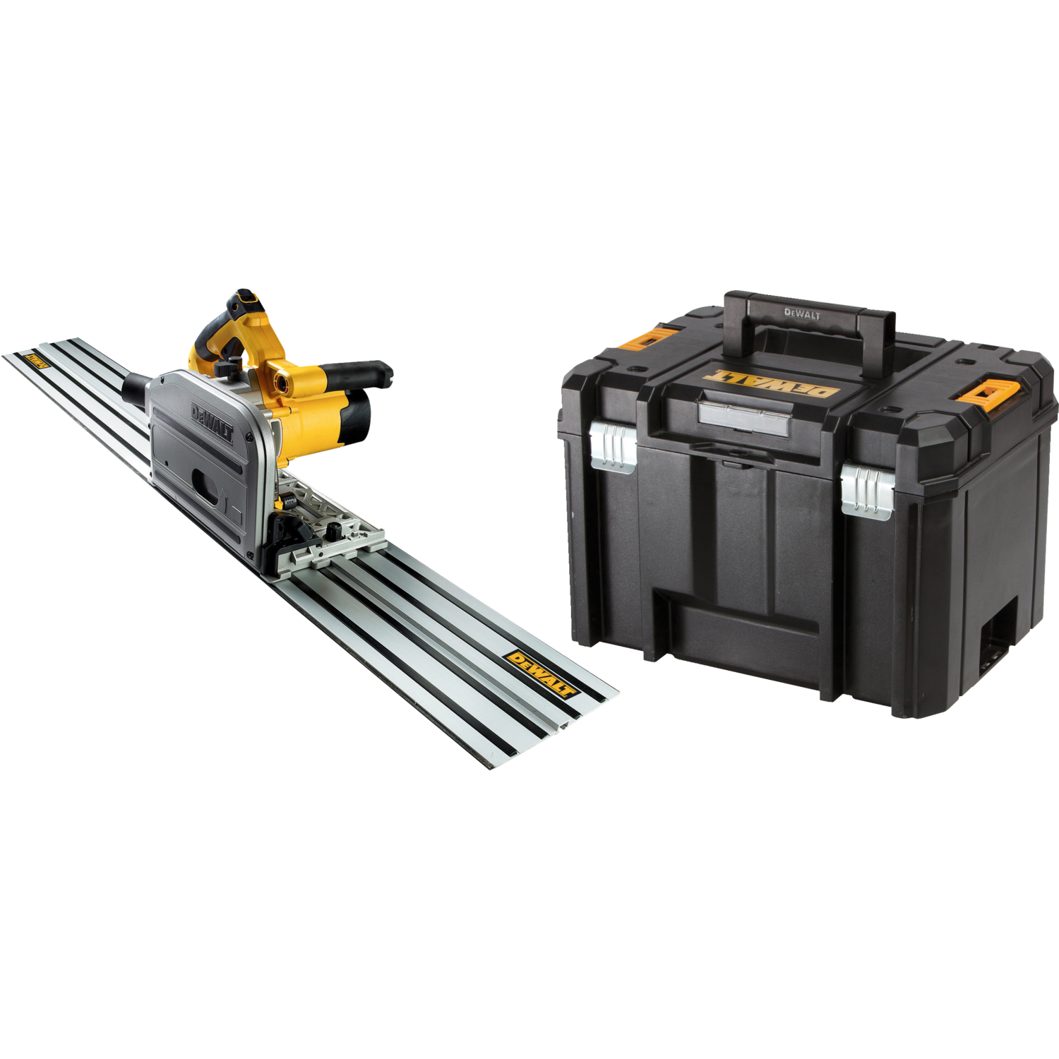 DeWALT DWS520KTR-QS dyksav 55mm m/1,5m skinne TSTAK 230V