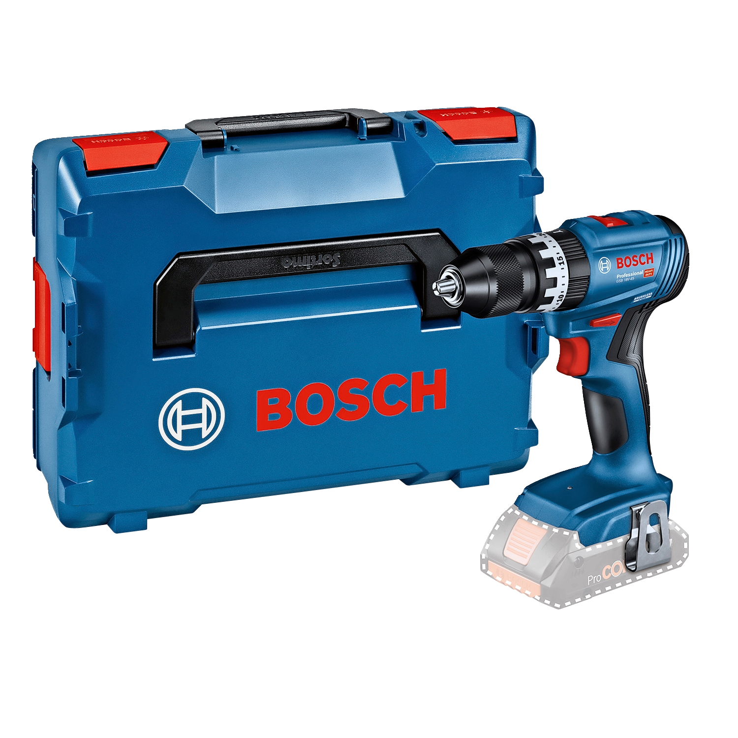 Bosch Professional GSB 18V-45 Slagbore-/skruemaskine – Solo L-BOXX