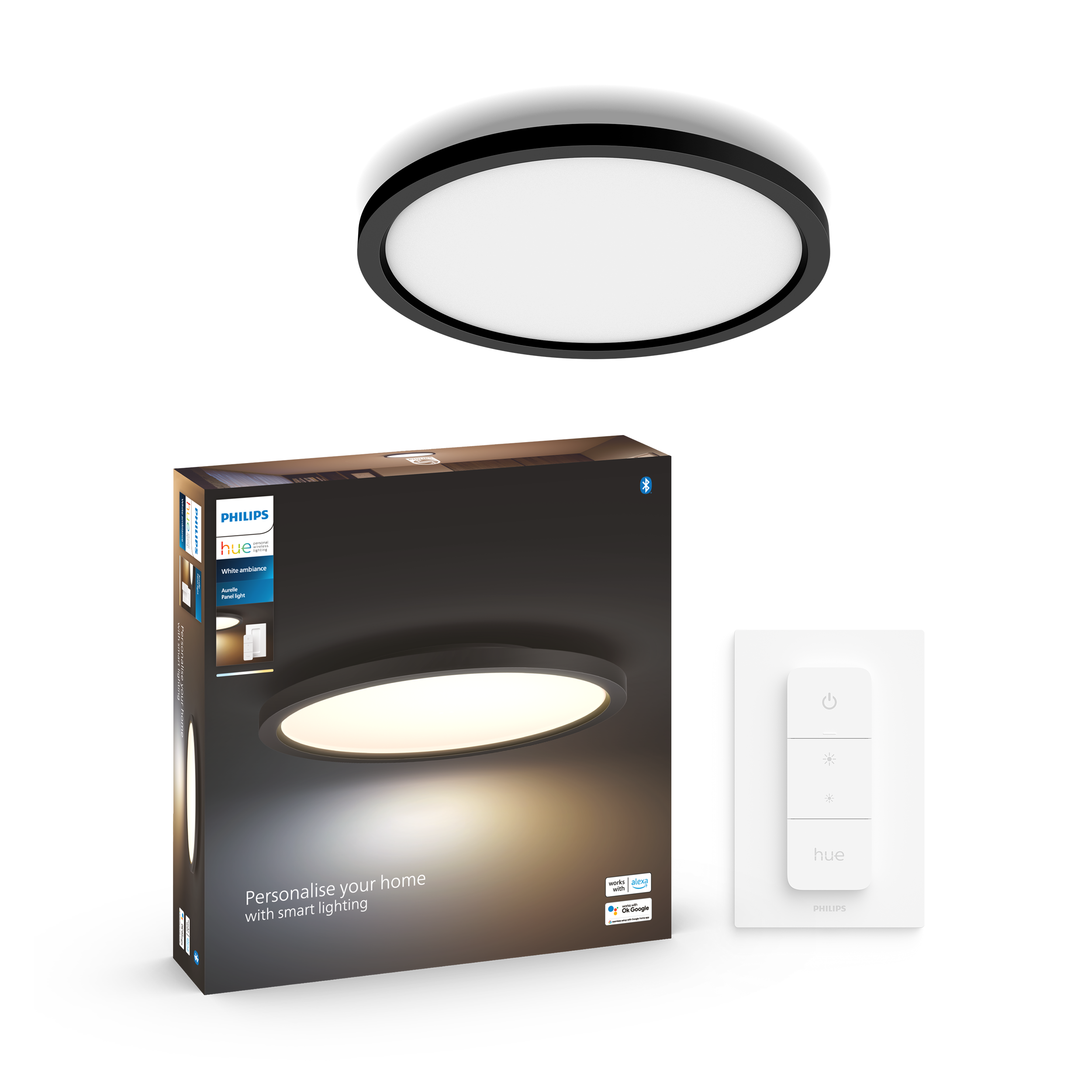 Philips Hue Aurelle Round WA BT Loftlampe i sort